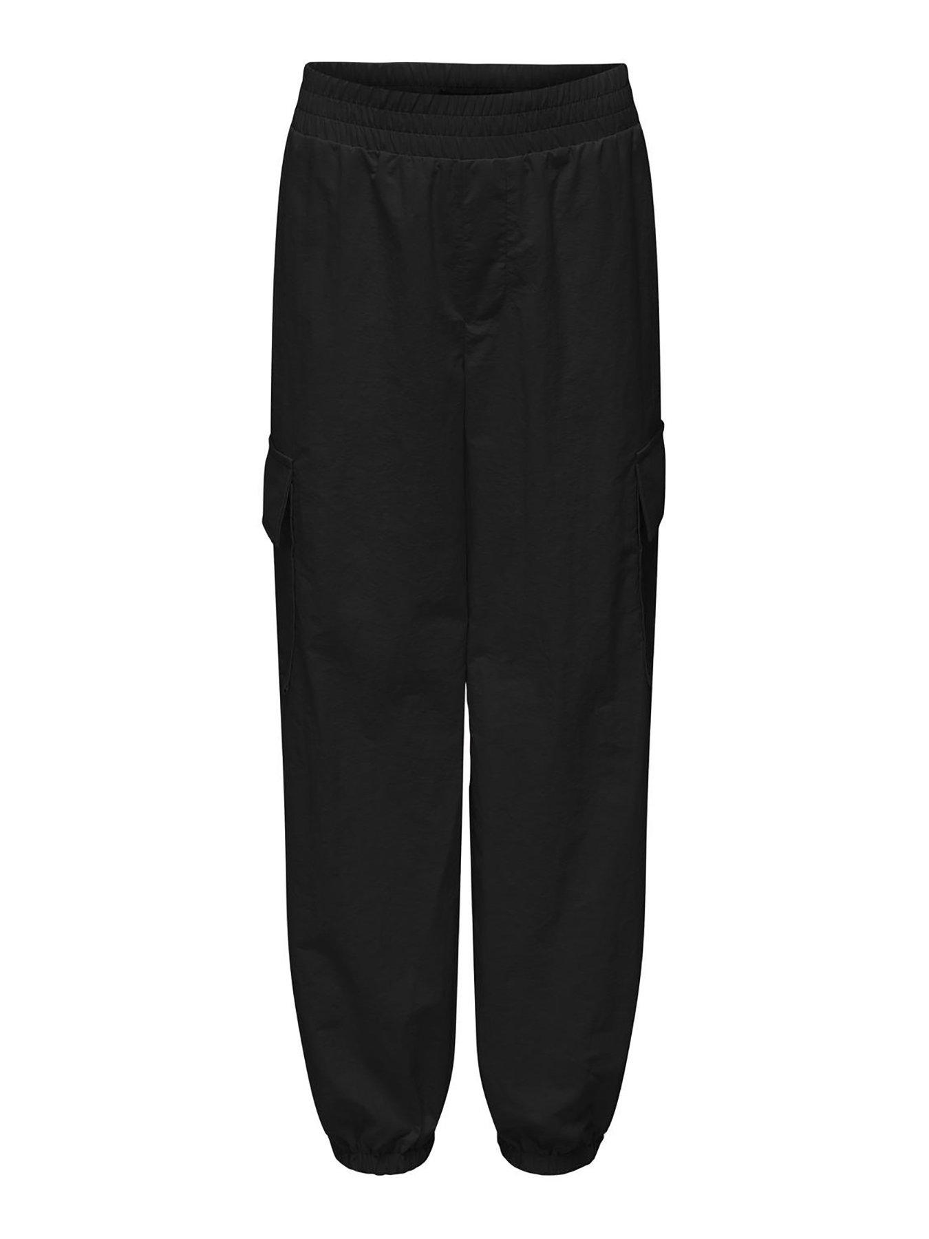 only-kids-girls-echo-cargo-parachute-pants-black