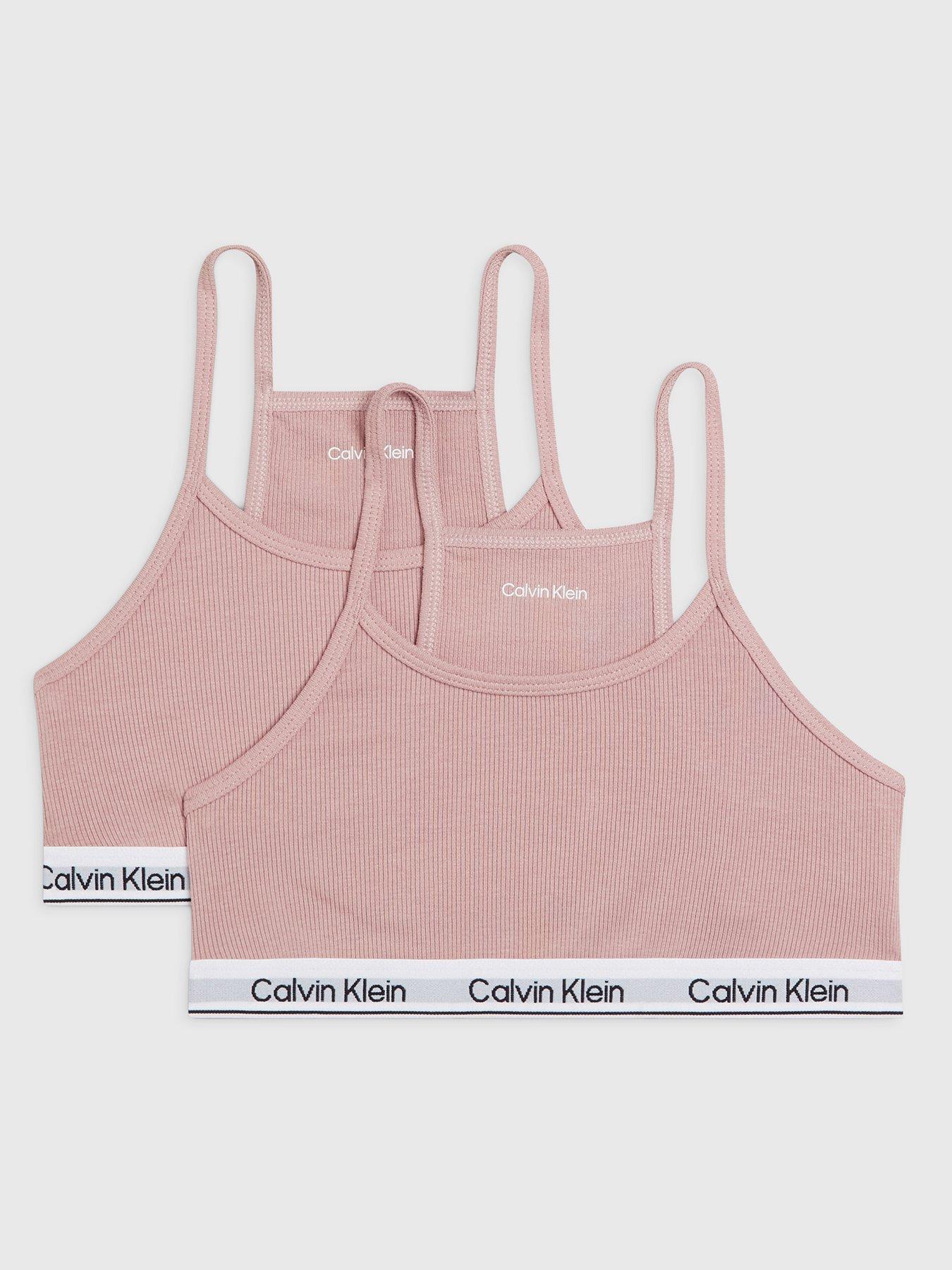 Calvin Klein Kids pink Pack of 2 Logo Bralettes (8-16 Years)