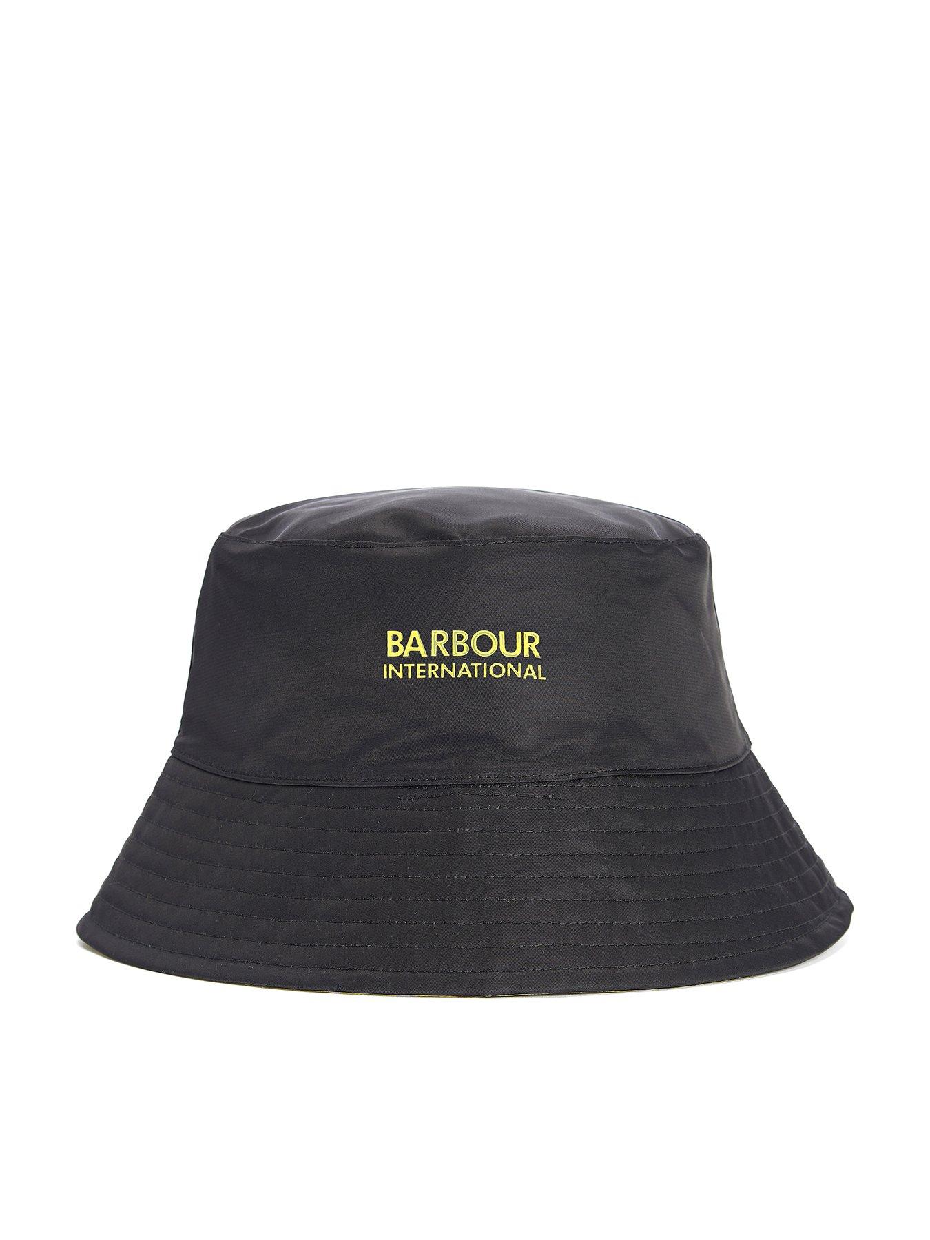 Barbour Mens Wax Sports Bucket Hat Black Waterproof Size S, M, L
