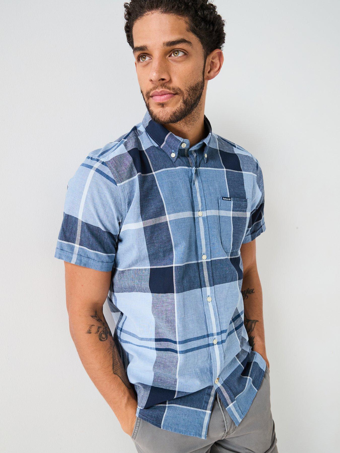 barbour-barbour-doughill-short-sleeve-large-check-shirt-bluefront