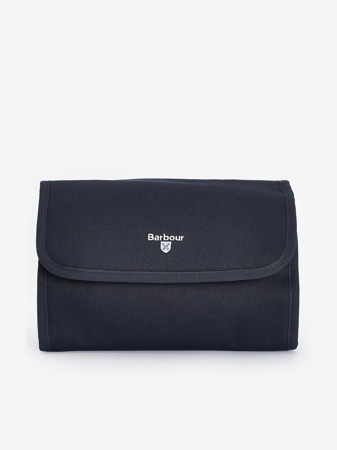 undefined Barbour Embroidered Logo Cascade Hanging Washbag - Navy
