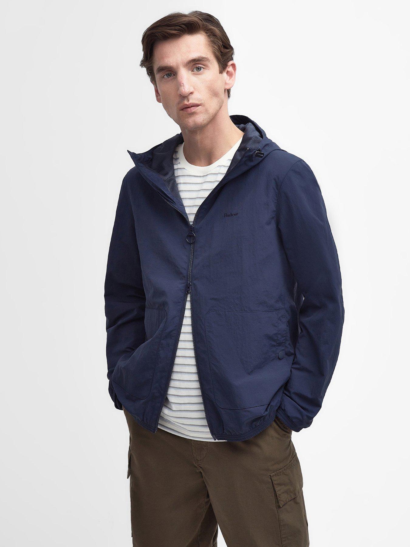 Barbour hooded jacket discount navy blue yellow lining