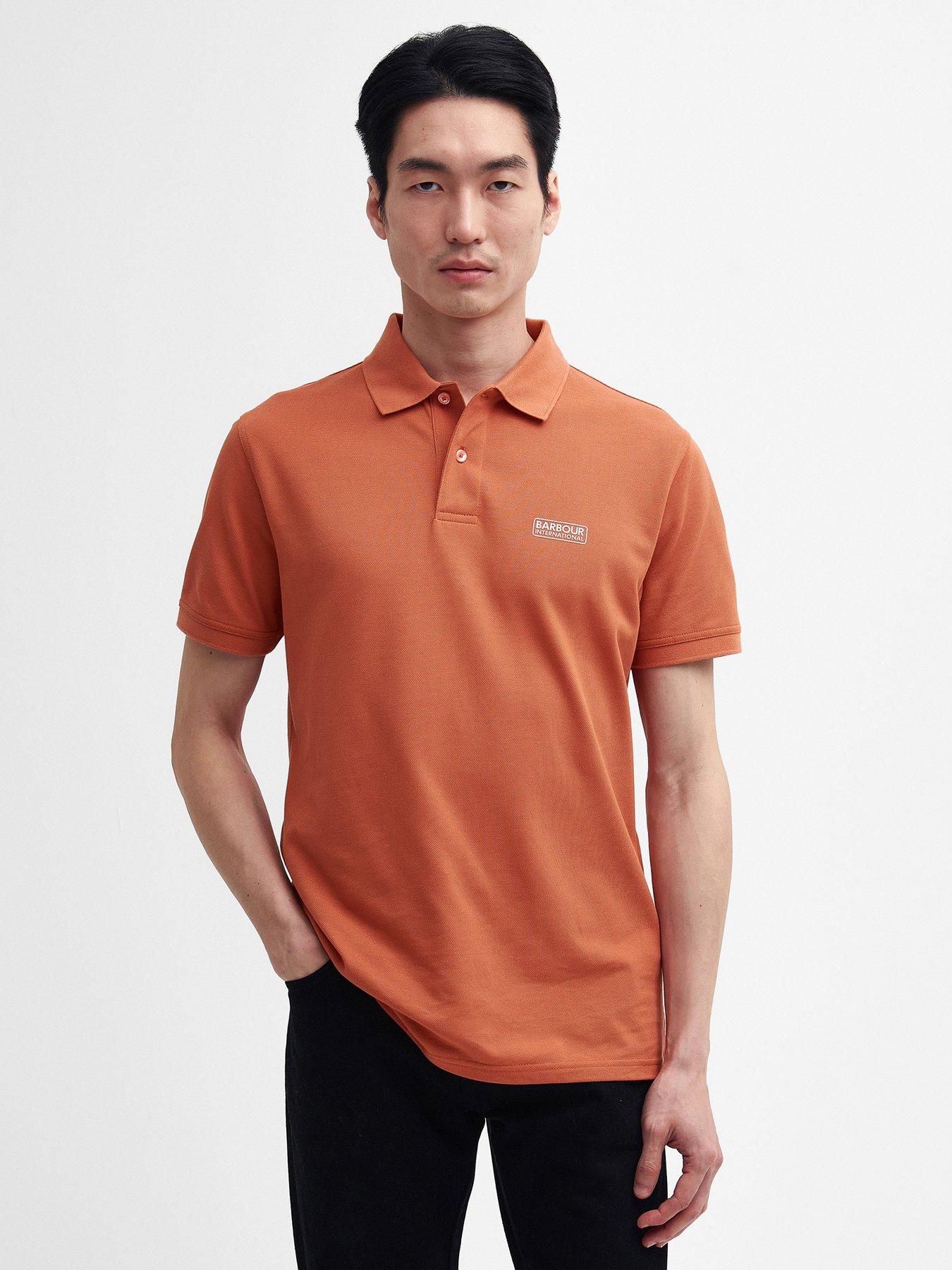 Barbour International International Essential Pique Tailored Polo Shirt Orange Very Ireland