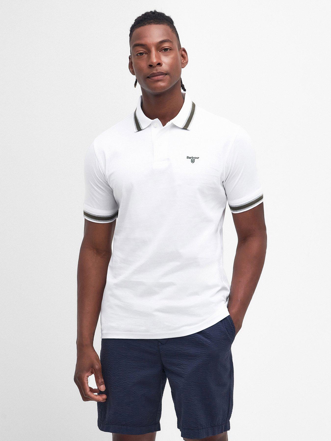 Long white polo clearance shirt