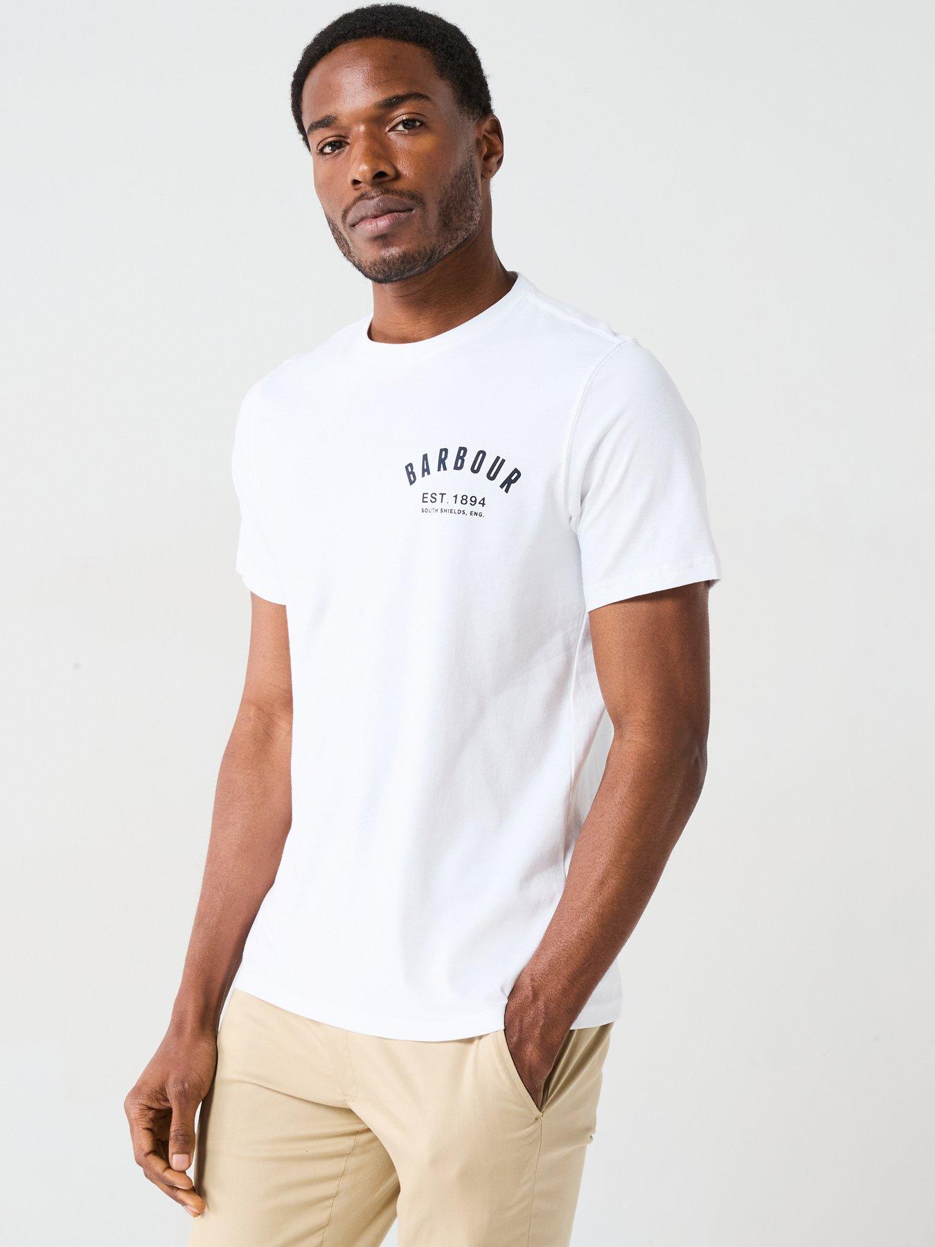 Image 1 of 6 of Barbour Barbour Short Sleeve Preppy Chest Logo T-Shirt - White