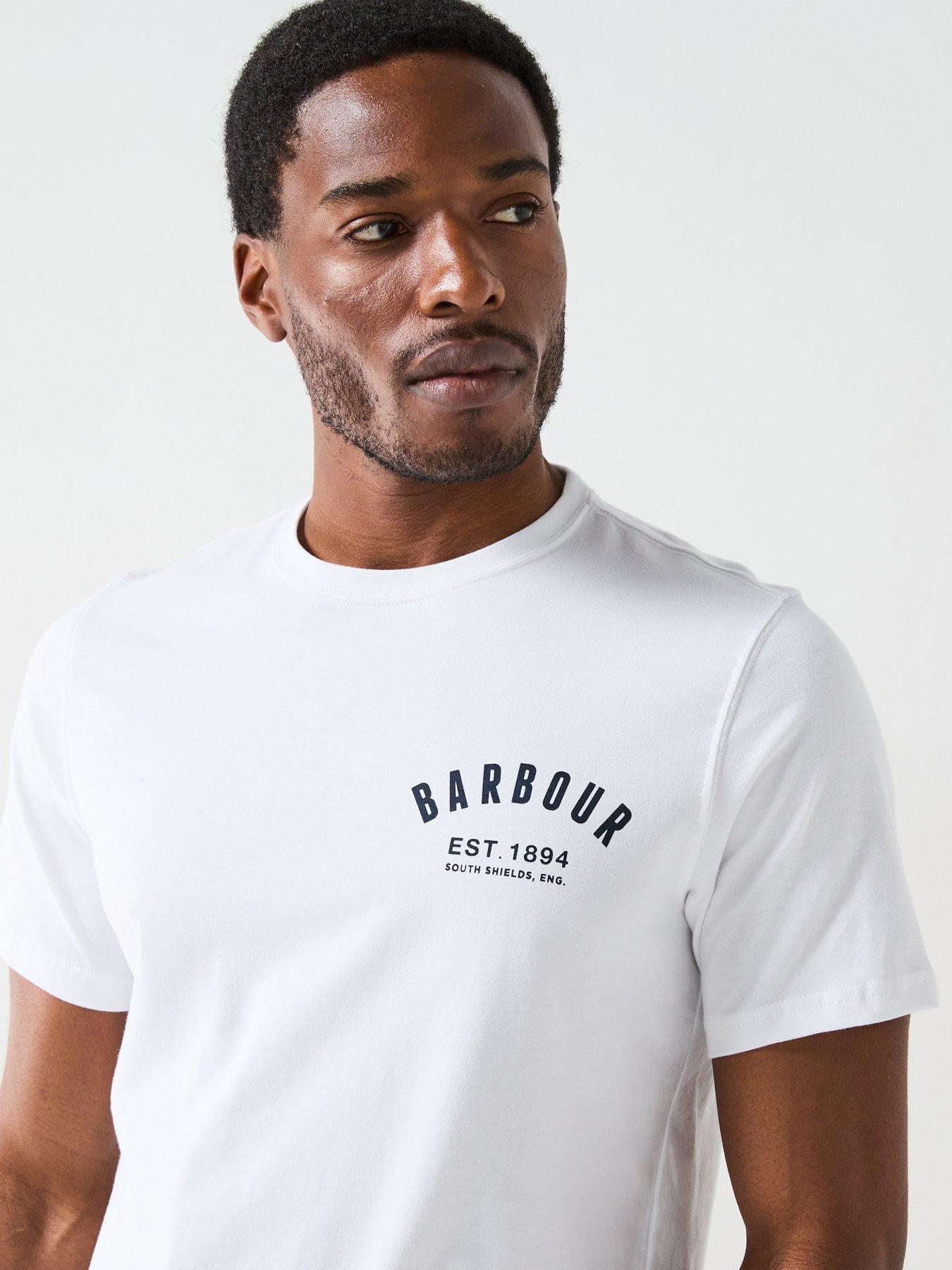 Image 4 of 6 of Barbour Barbour Short Sleeve Preppy Chest Logo T-Shirt - White