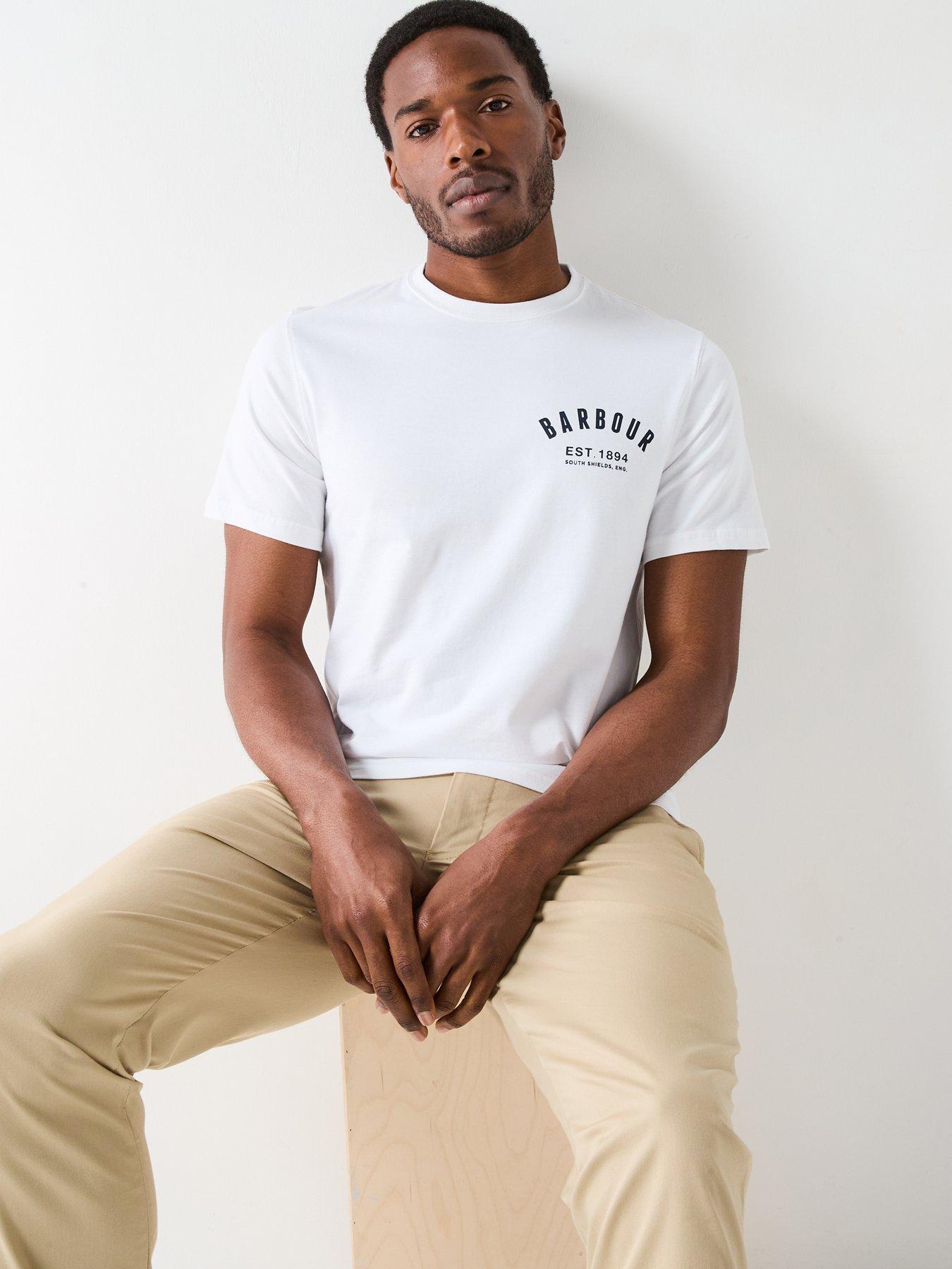 Image 5 of 6 of Barbour Barbour Short Sleeve Preppy Chest Logo T-Shirt - White