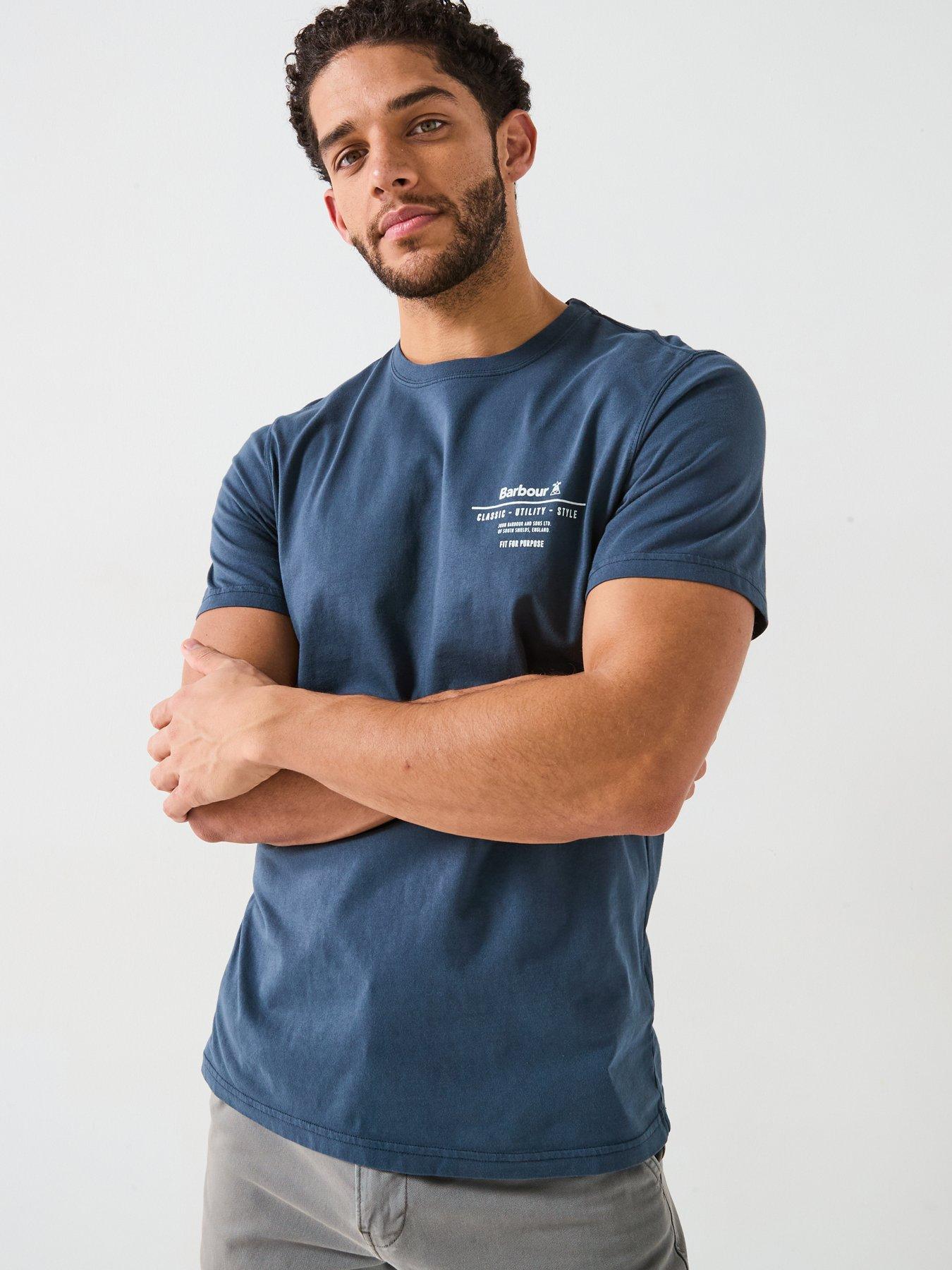 undefined Barbour Short Sleeve Chest Logo T-Shirt - Navy