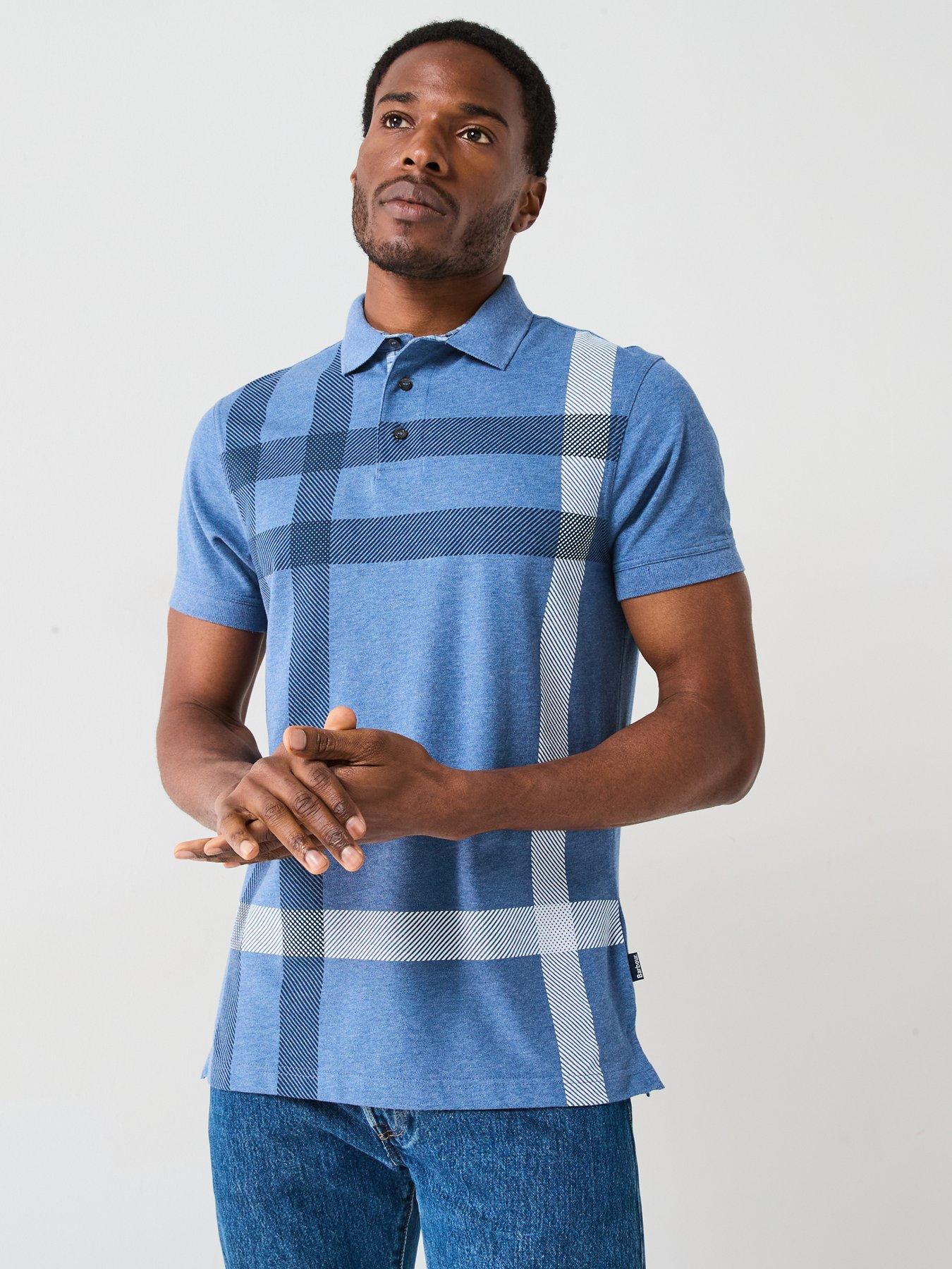 undefined Barbour Blaine Large Check Tailored Fit Polo Shirt - Blue
