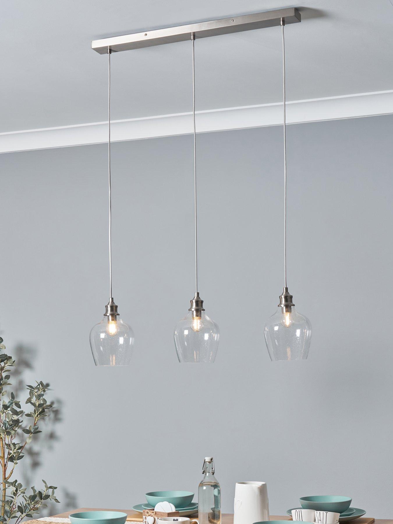 Image 1 of 4 of The Very Collection Bubble Glass 3 Light Diner Bar