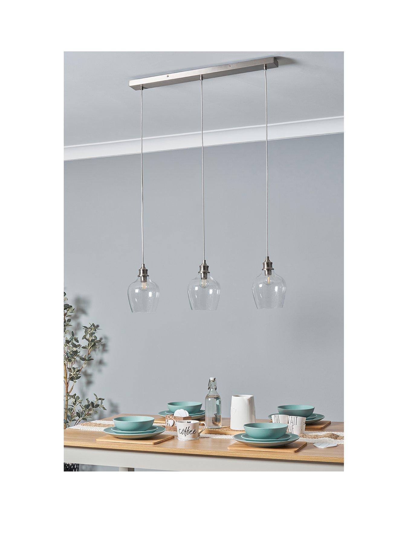 Image 2 of 4 of The Very Collection Bubble Glass 3 Light Diner Bar
