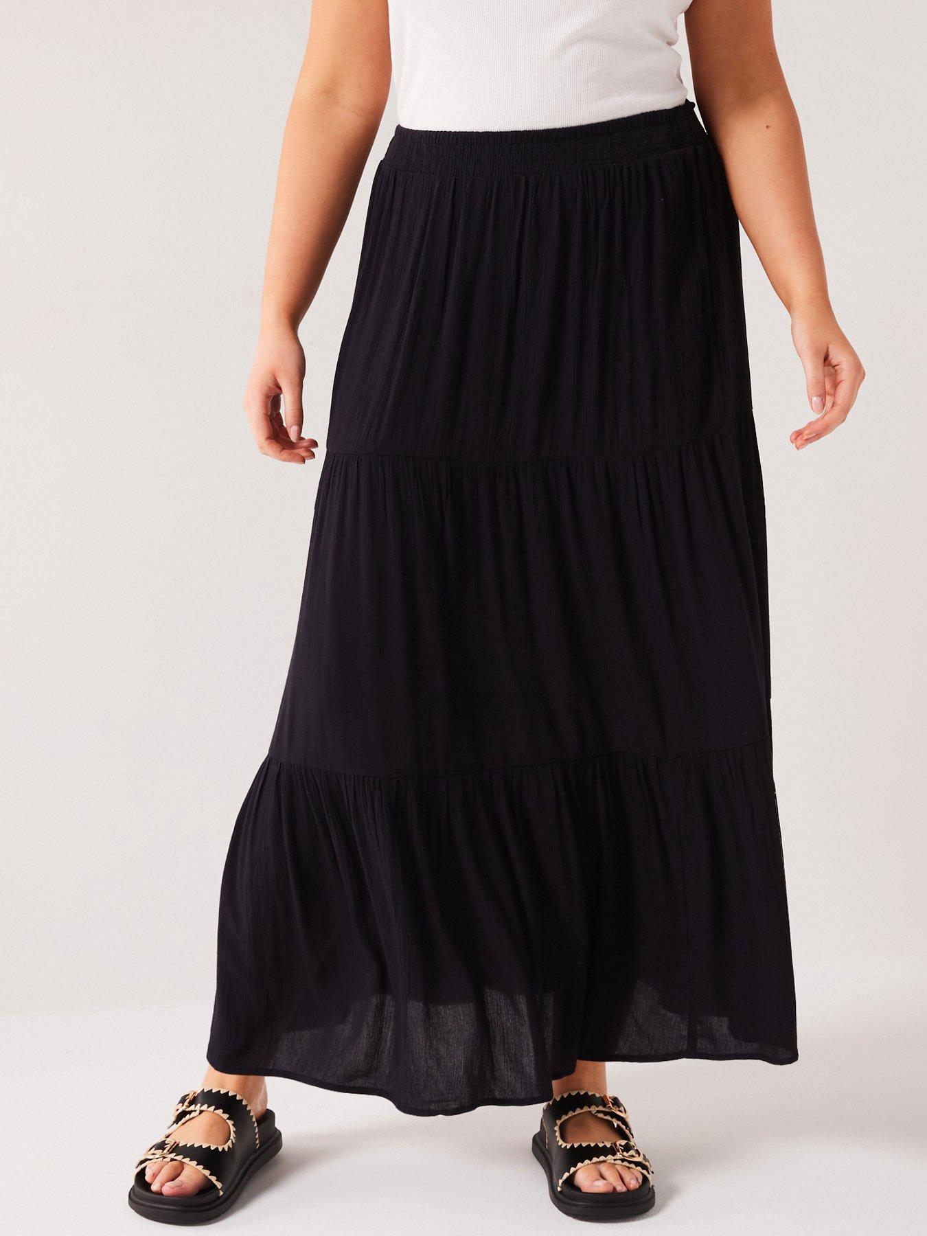 v-by-very-curve-crinkle-maxi-tiered-skirt-black