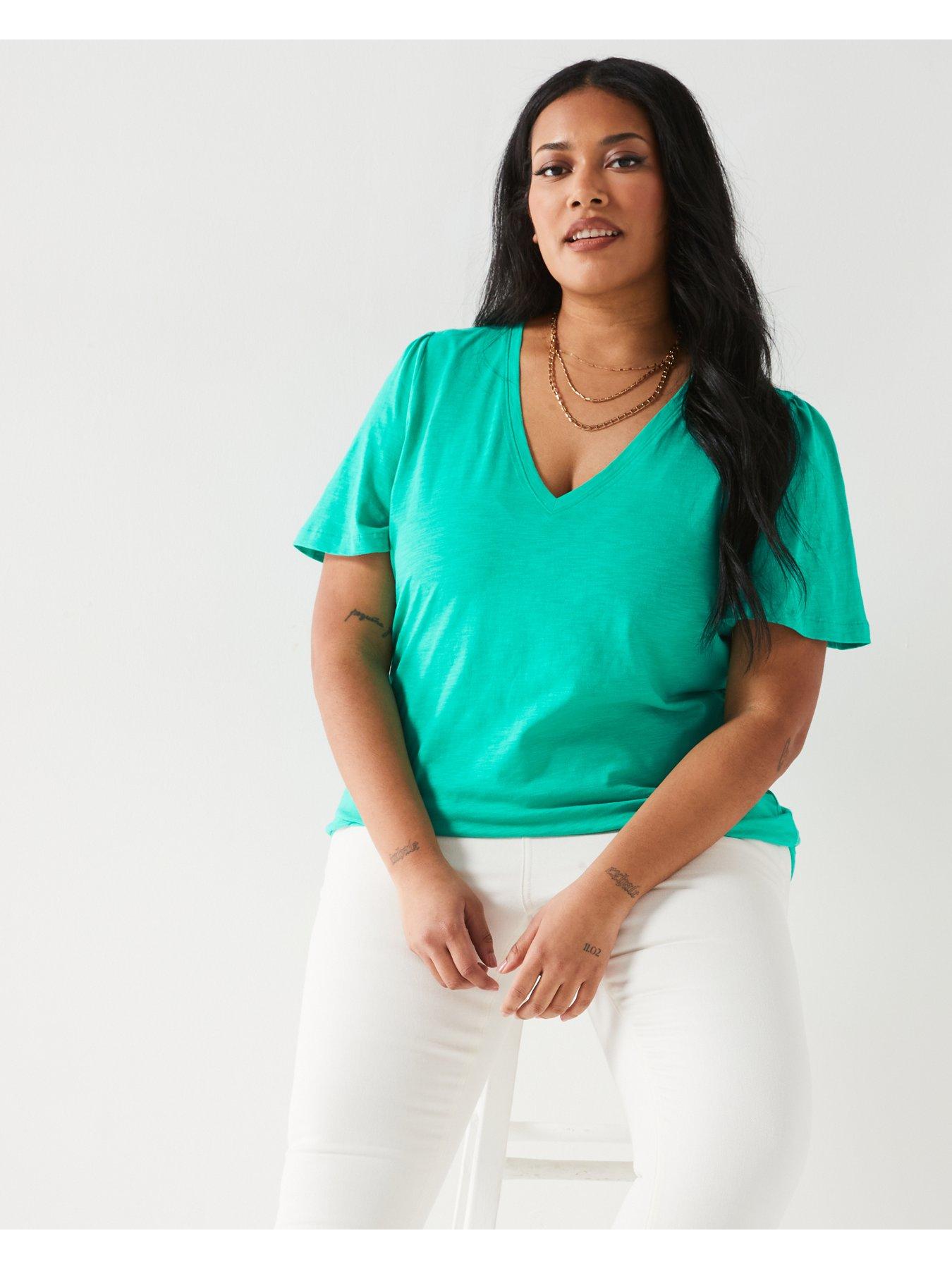 v-by-very-curve-v-neck-fluted-t-shirt-greenoutfit