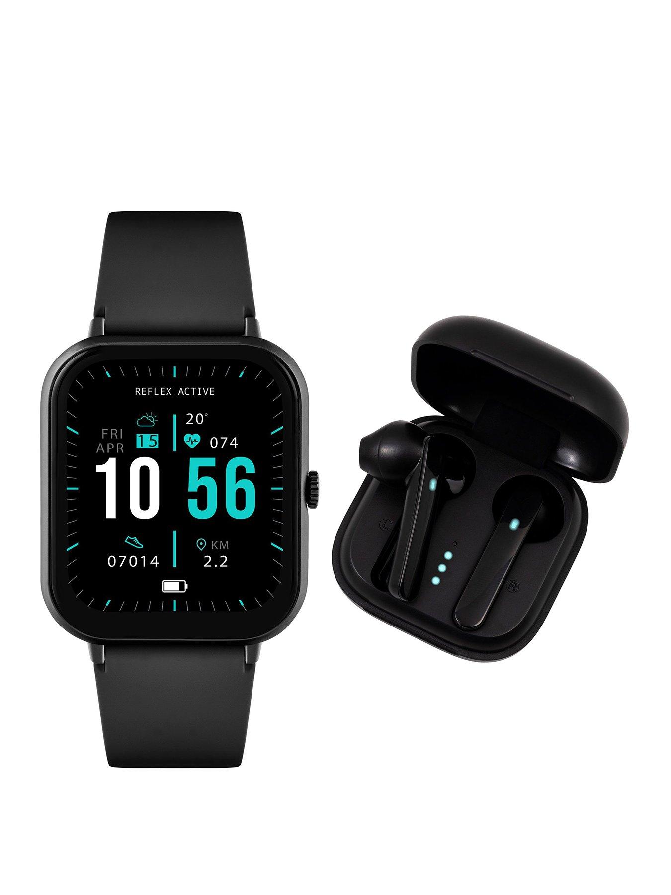 undefined Series 17 Black Strap Smart Watch and True Wireless Sound Earbud Set