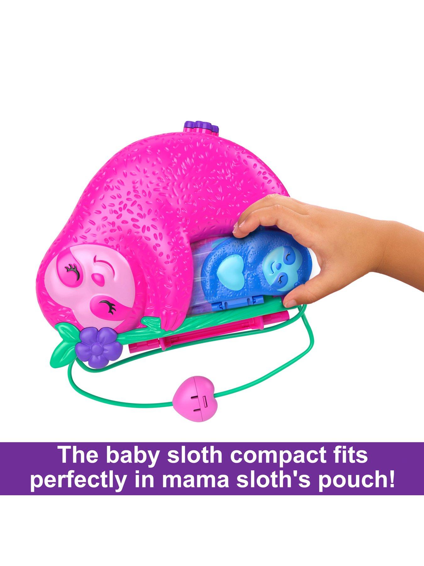 Image 3 of 8 of Polly Pocket Sloth Family Wearable Purse Compact Playset