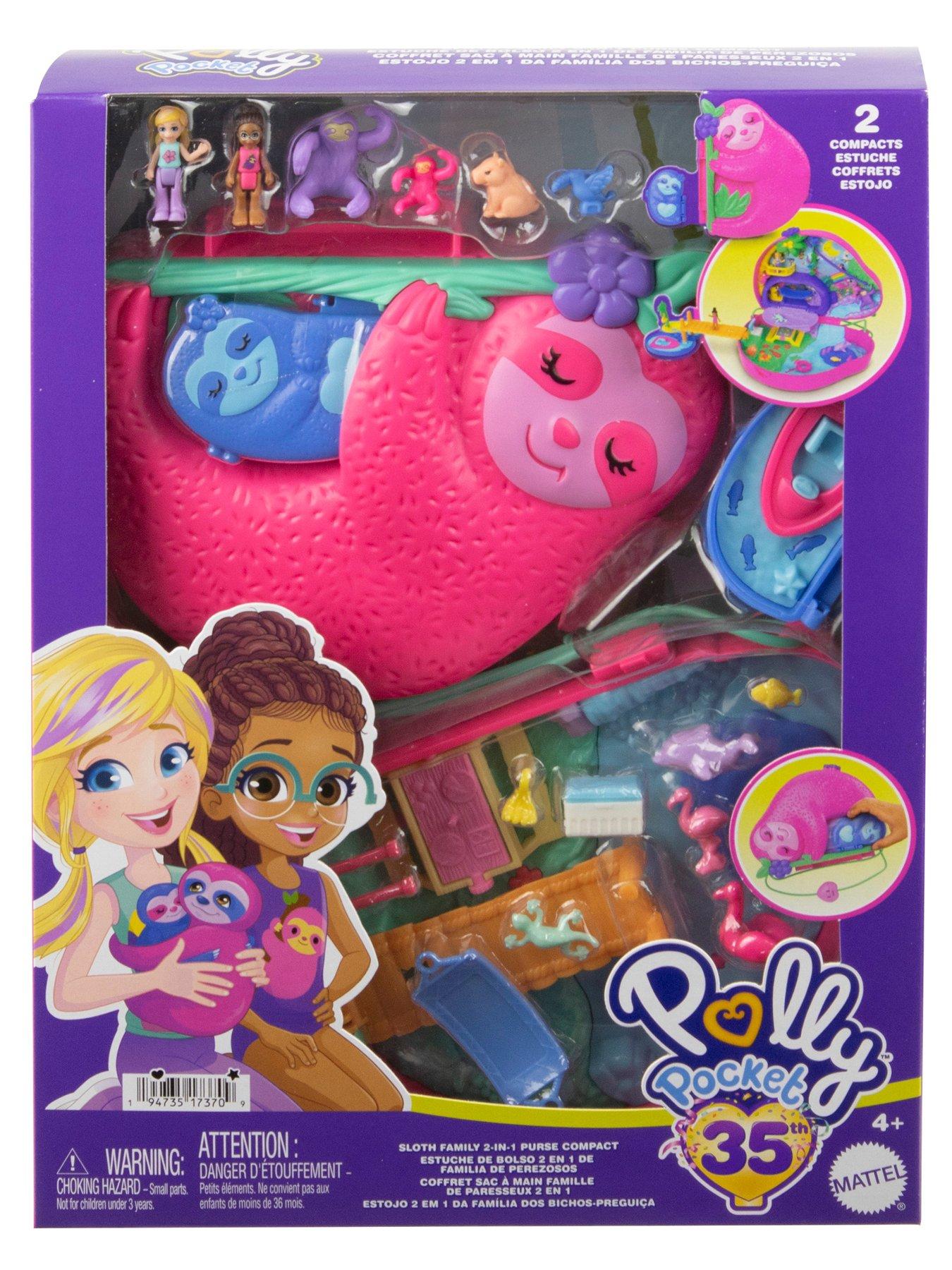 Image 7 of 8 of Polly Pocket Sloth Family Wearable Purse Compact Playset