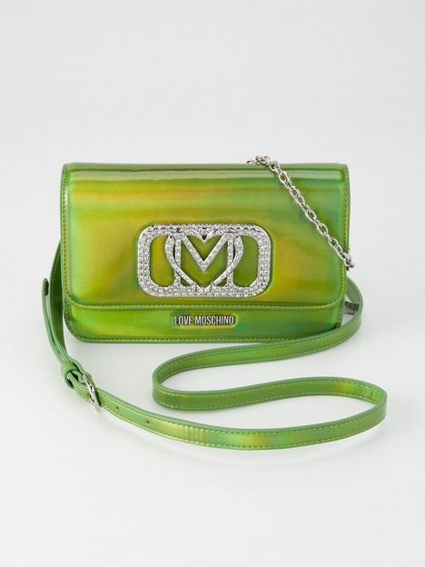 love-moschino-chain-strap-cross-body-bag-green
