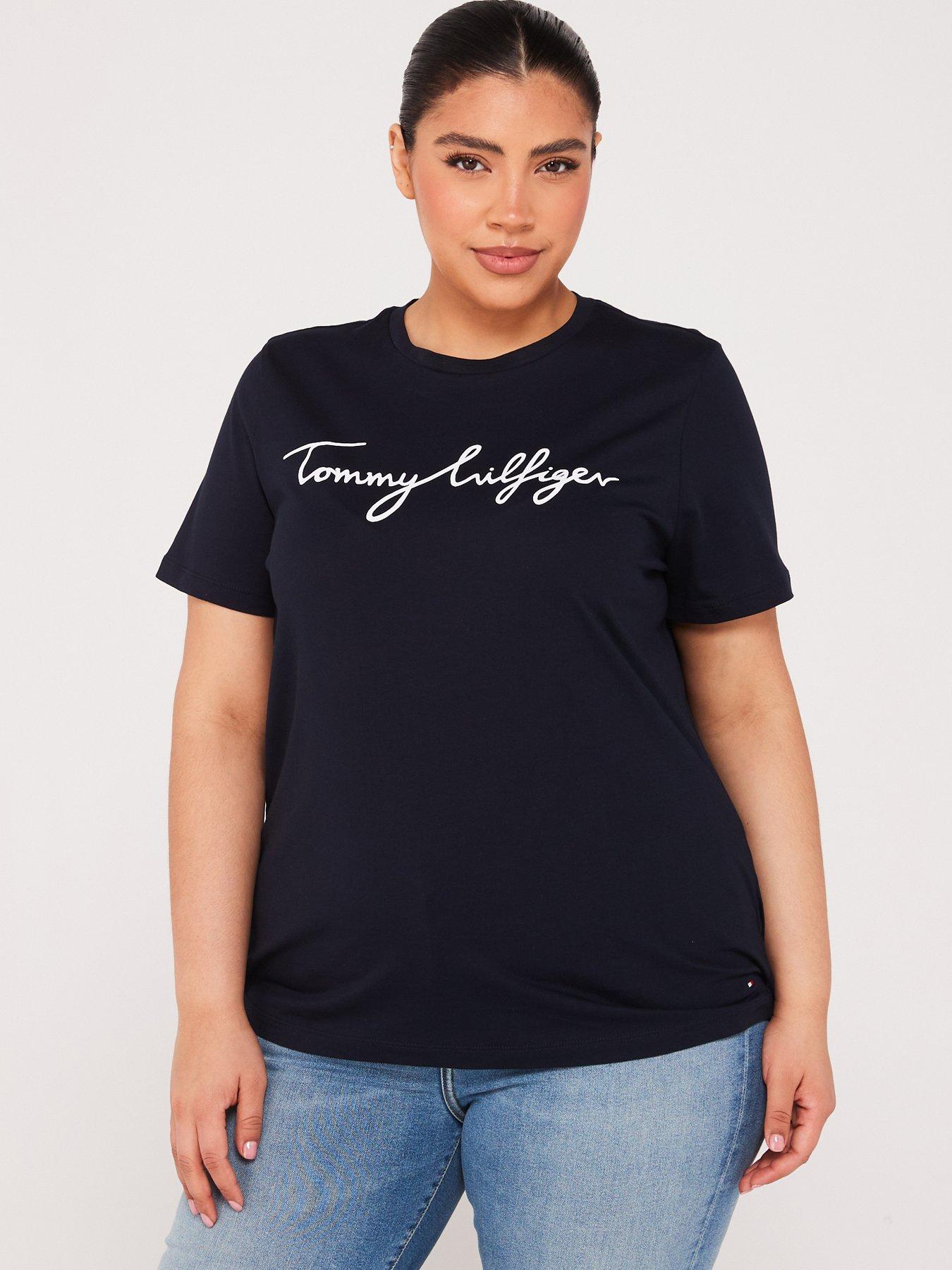 Plus Size Signature T Shirt Navy