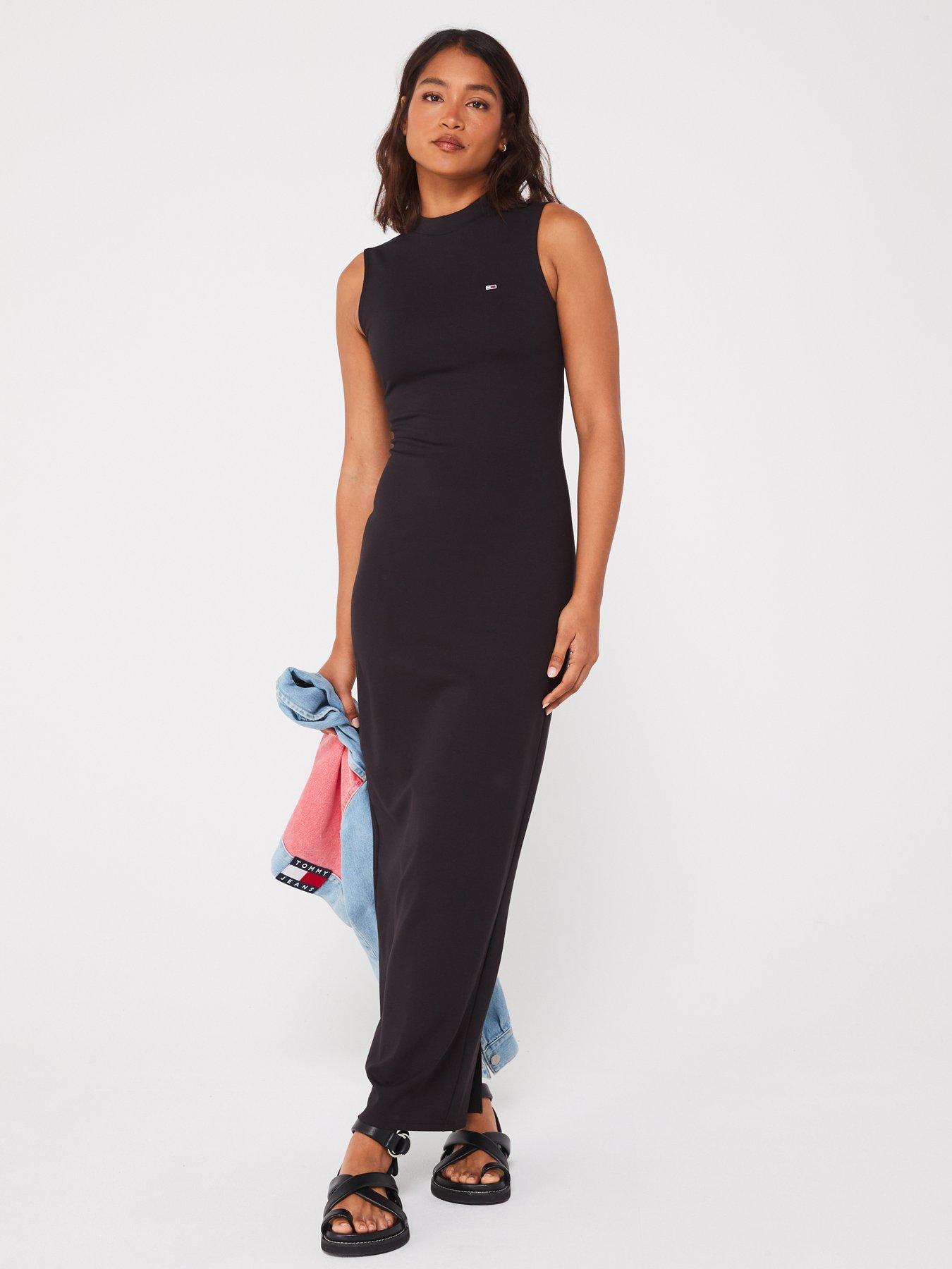 tommy-jeans-bodycon-maxi-dress-black