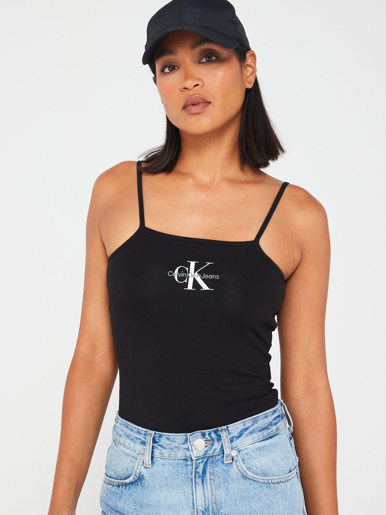 Image of Calvin Klein Jeans Monologo Bodysuit - Black