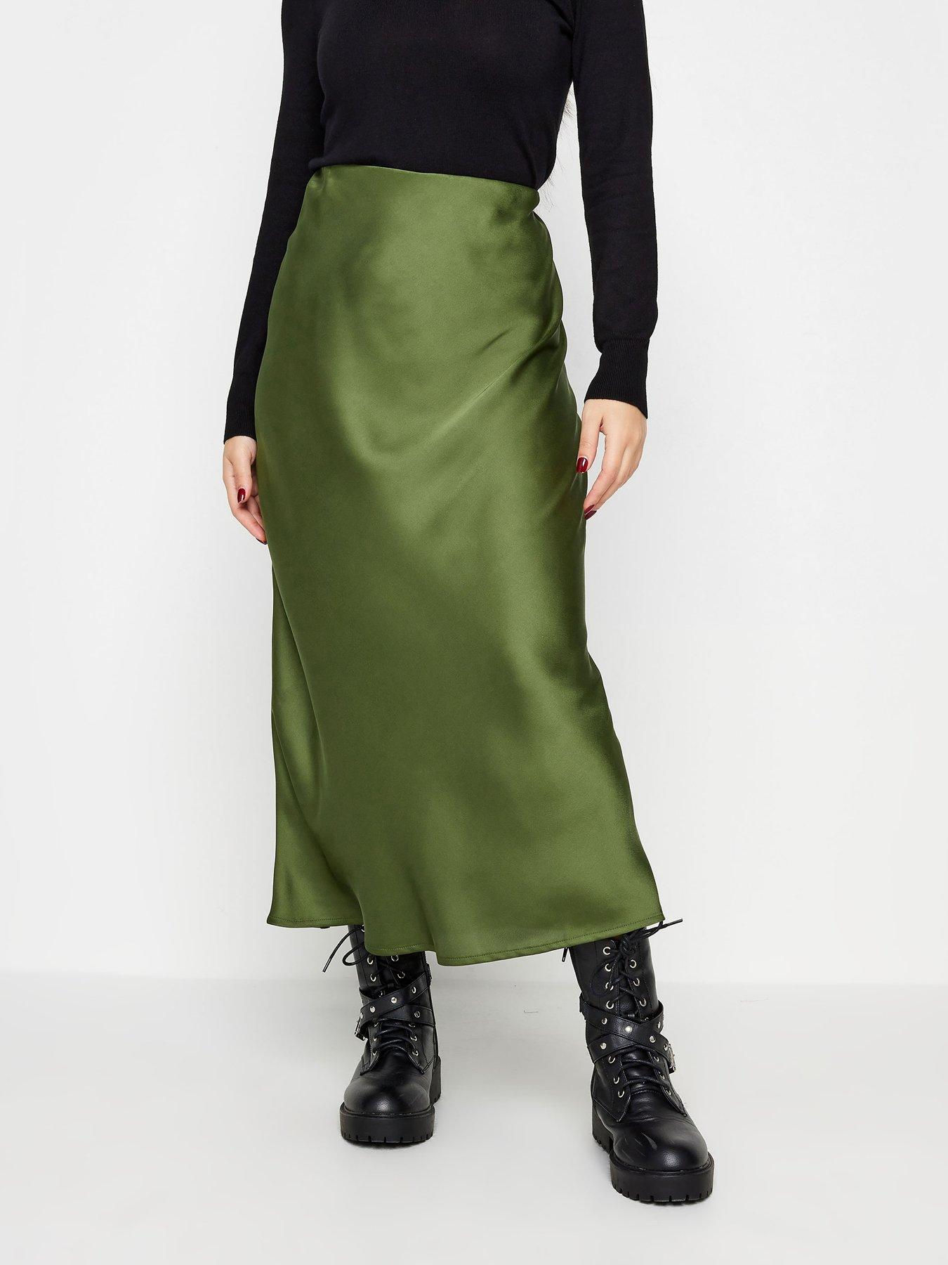 The Fearless Leather Midi Espresso Skirt - Women's Skirts