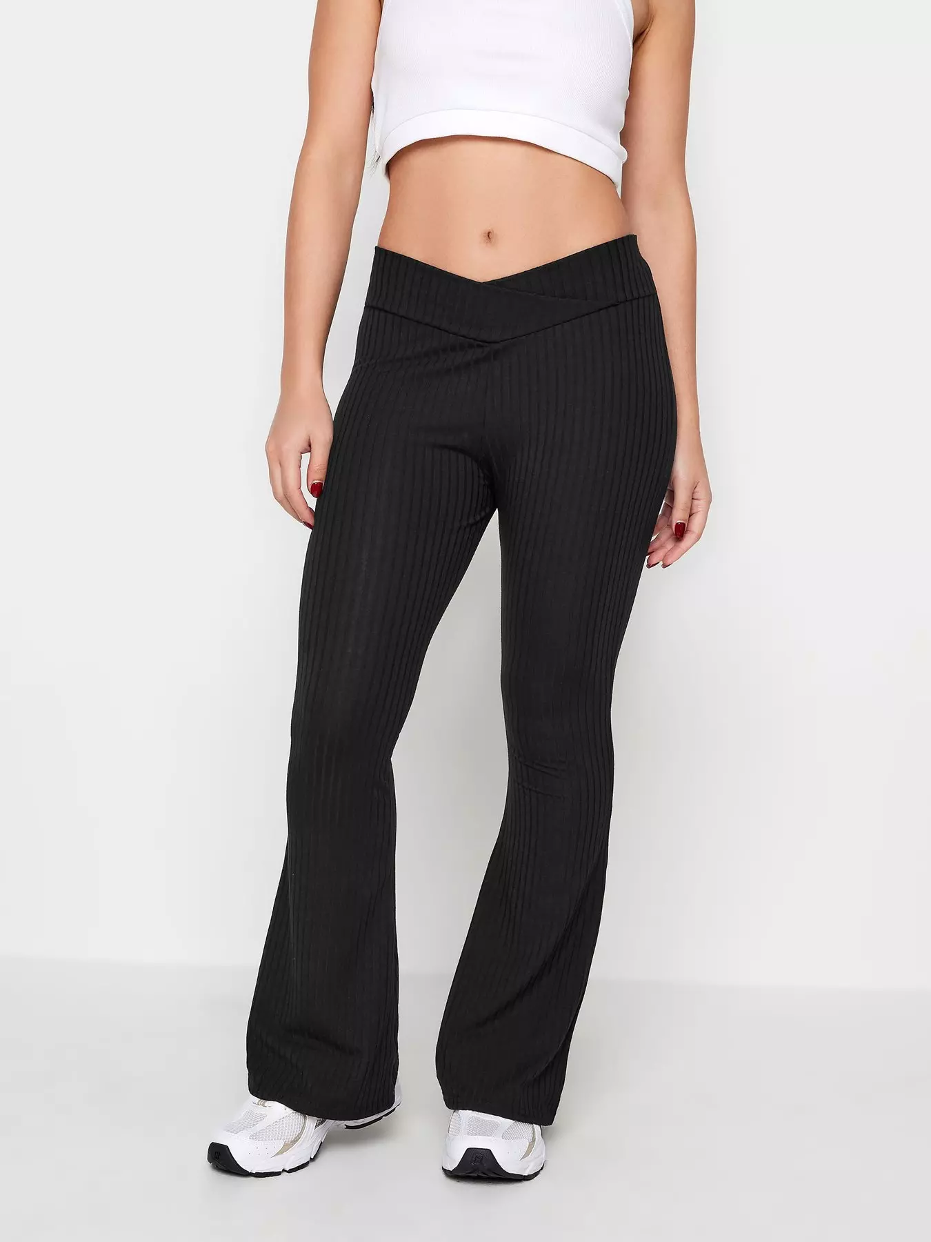 Soft Active Petite Flared Trousers in Grey