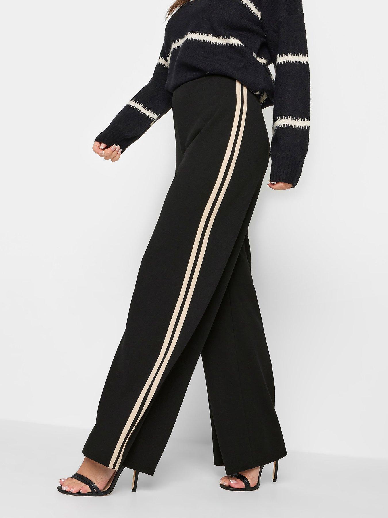 Petite Double Stripe Detail Wide Leg Joggers