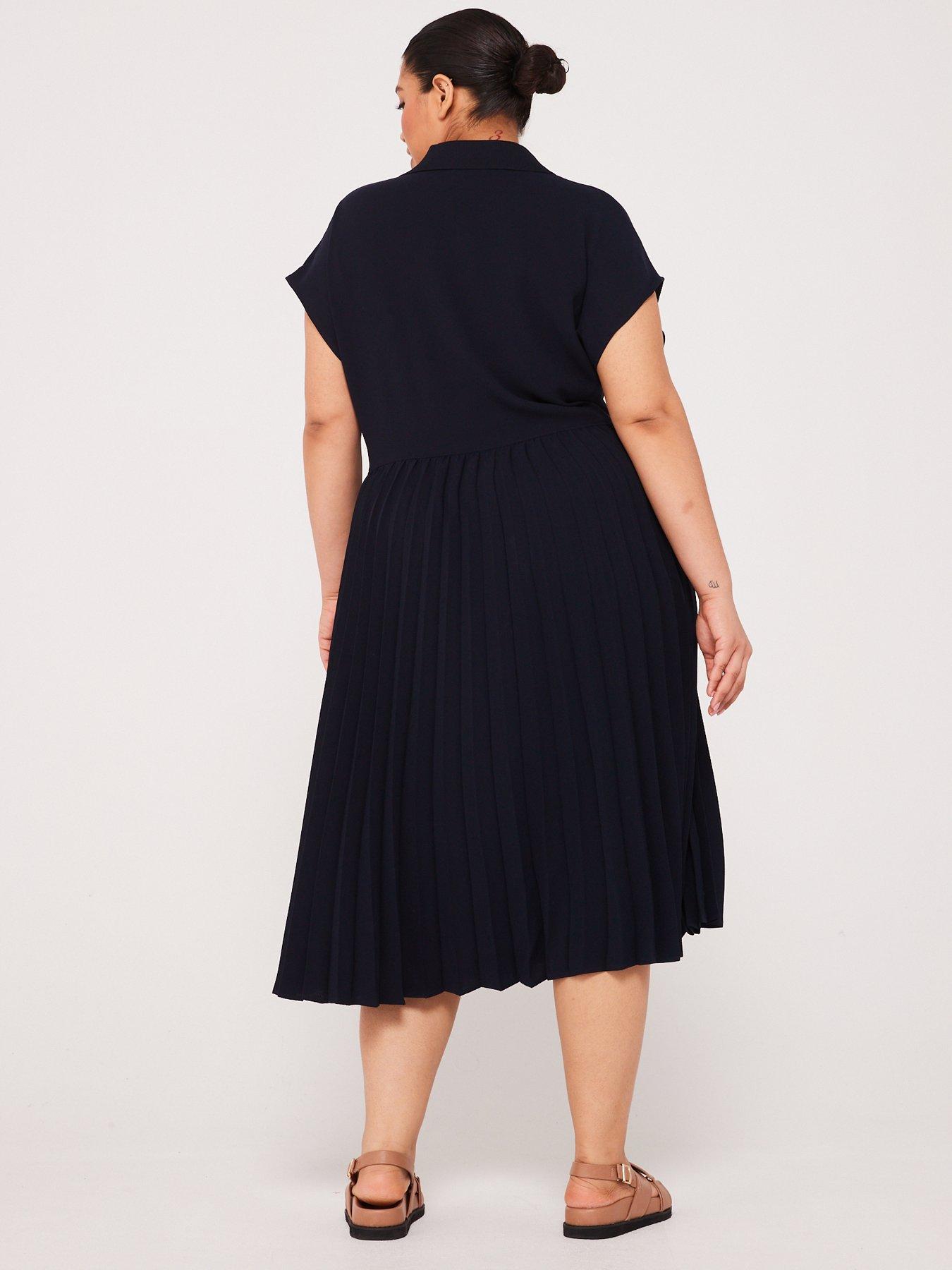 tommy-hilfiger-plus-size-pleated-dress-navystillFront