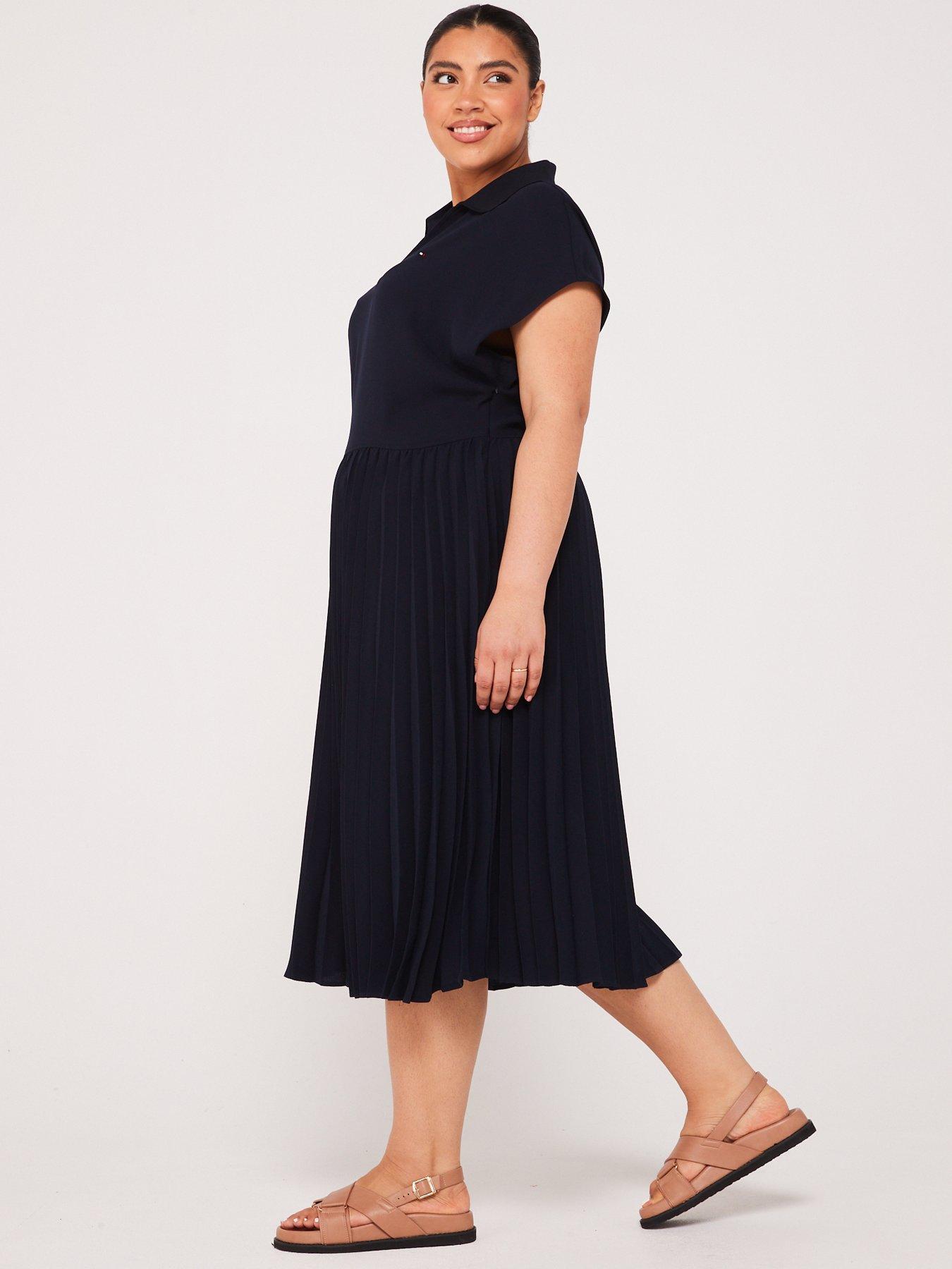 tommy-hilfiger-plus-size-pleated-dress-navyback