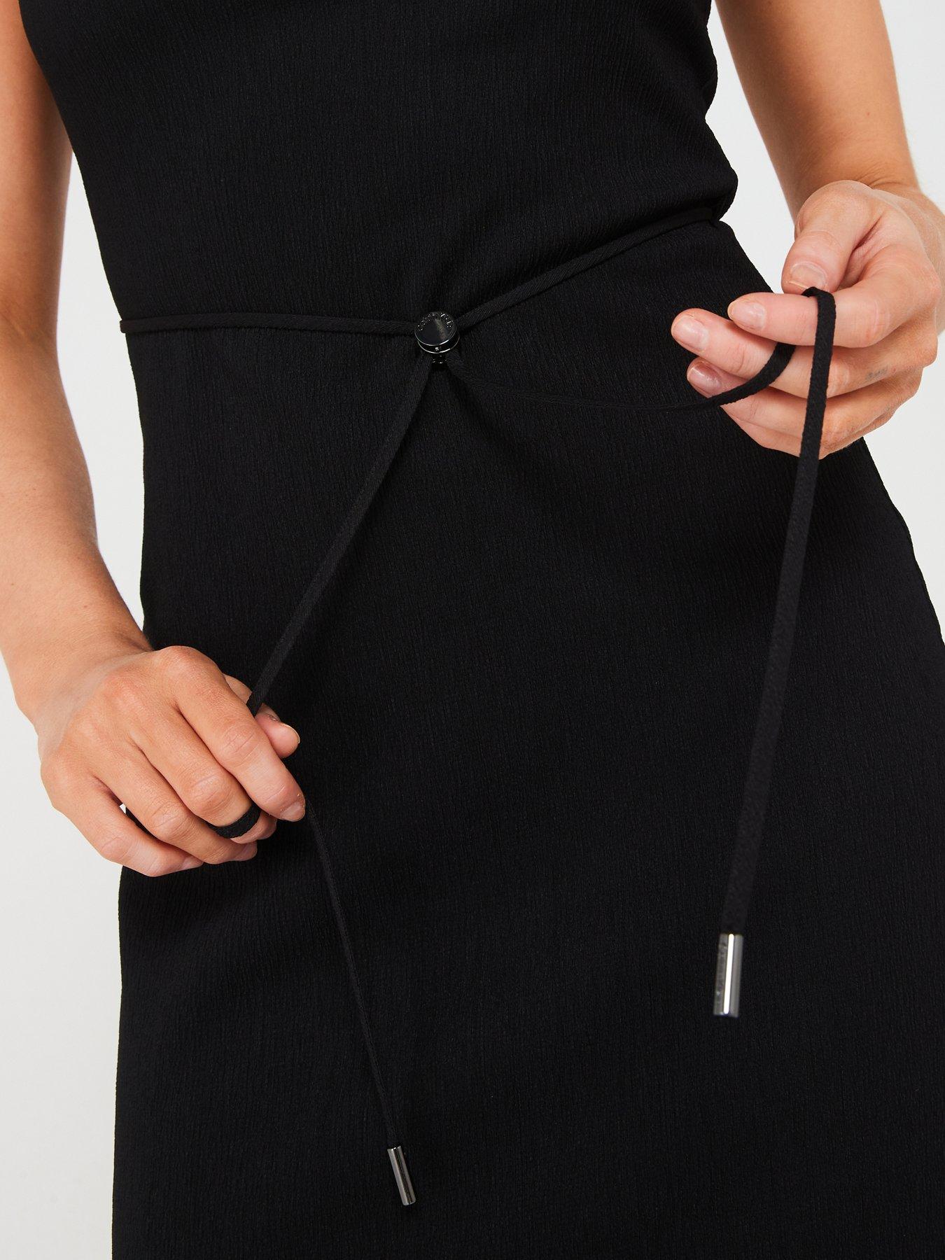 calvin-klein-crinkled-shift-dress-blackoutfit