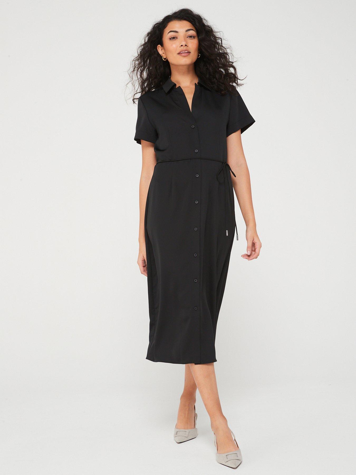 calvin-klein-midi-shirt-dress-black