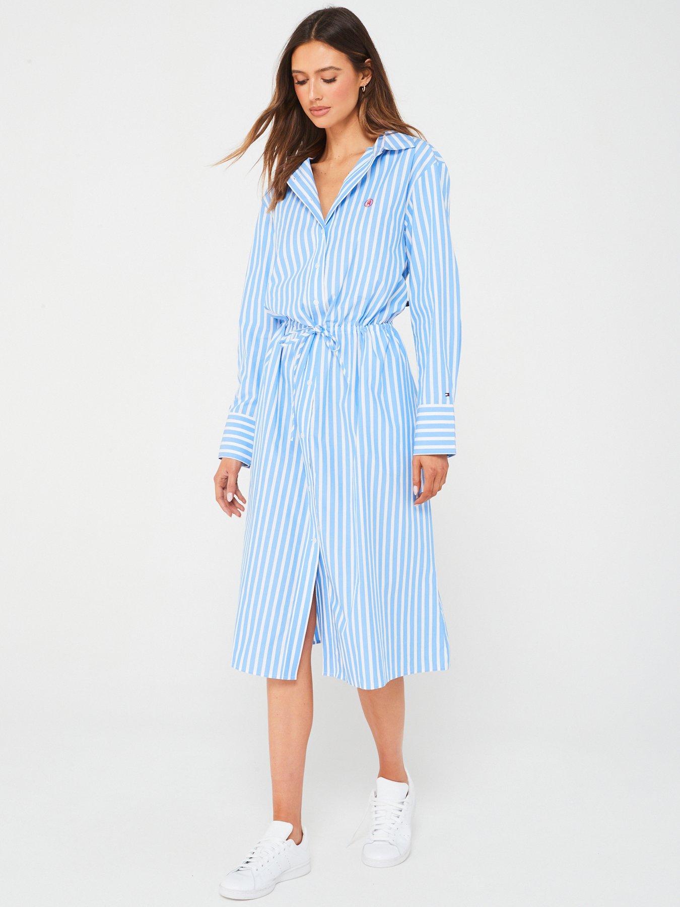 tommy-hilfiger-midi-shirt-dress-blue