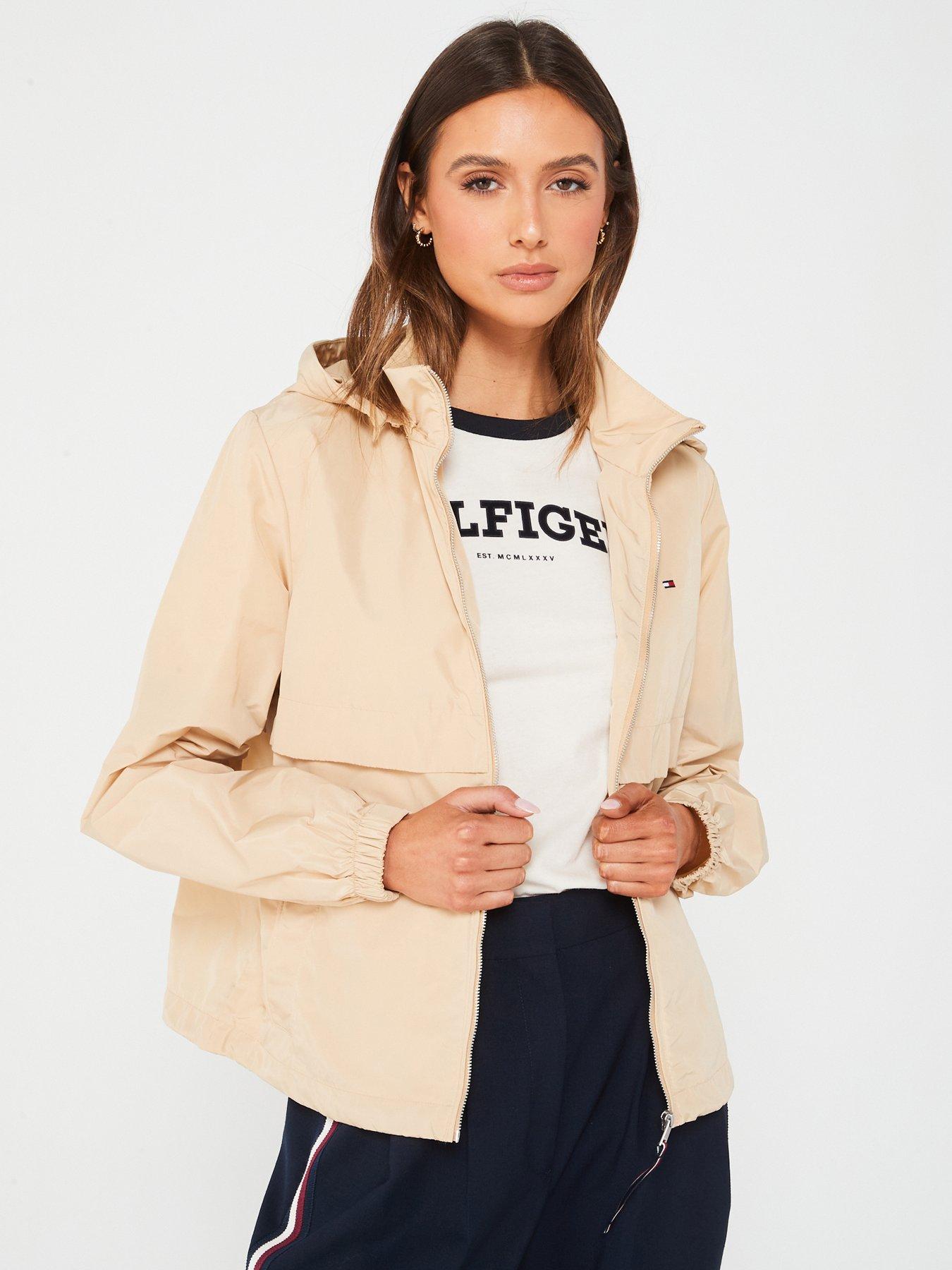 Lightweight Hooded Windbreaker Jacket Beige