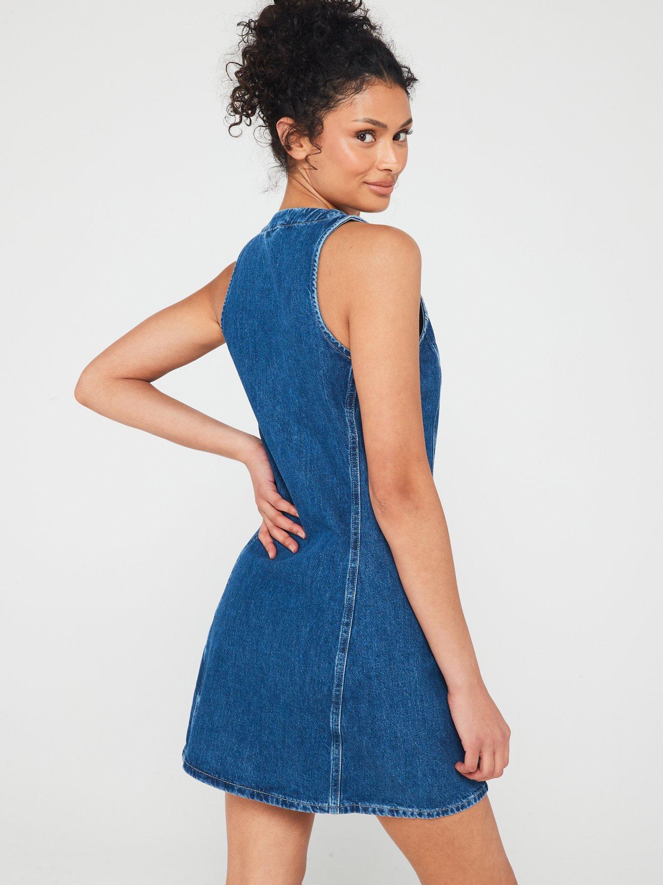 calvin-klein-jeans-sleeveless-denim-mini-dress-bluestillFront