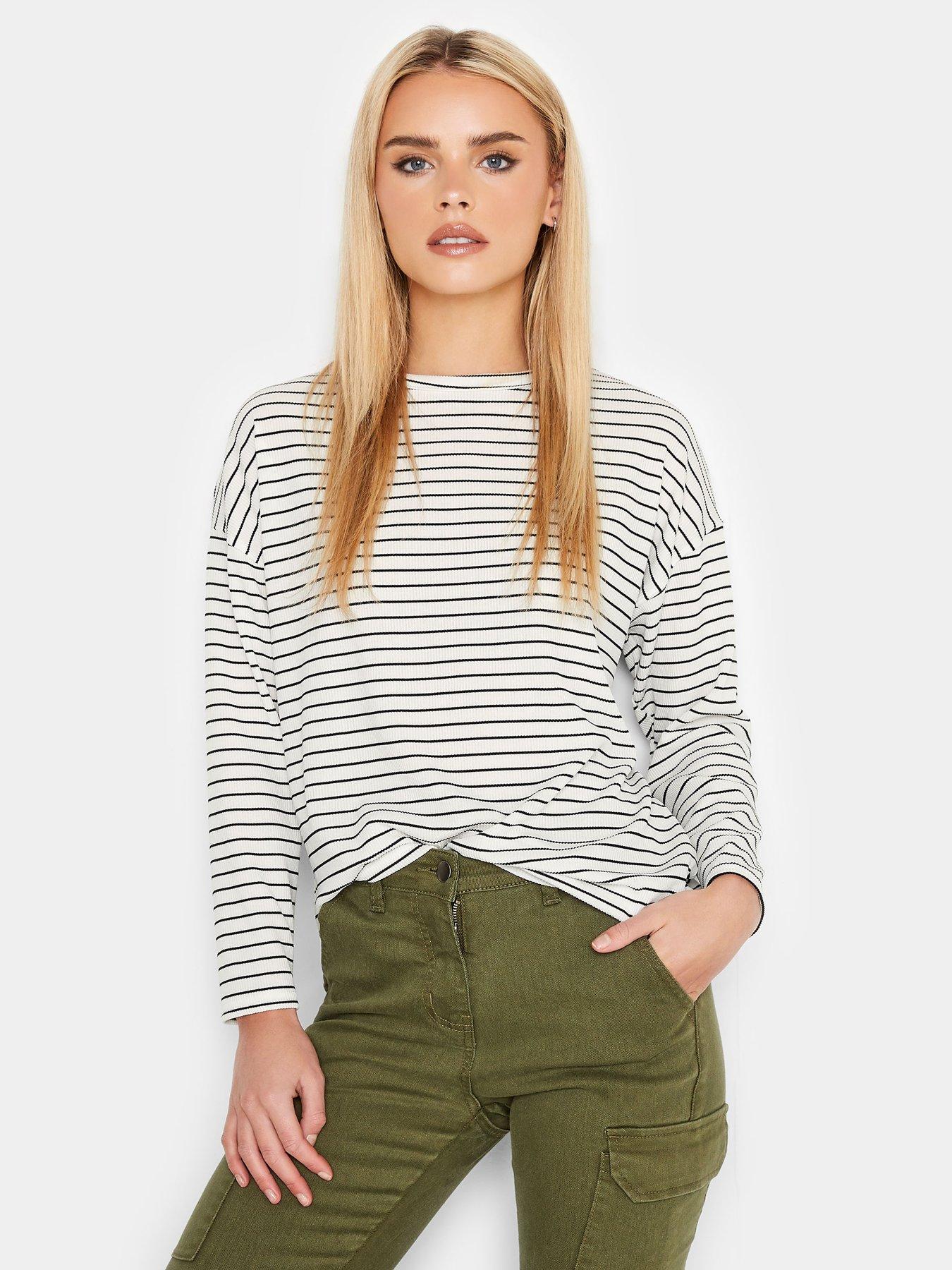 pixiegirl-petite-mono-stripe-long-sleeve-top