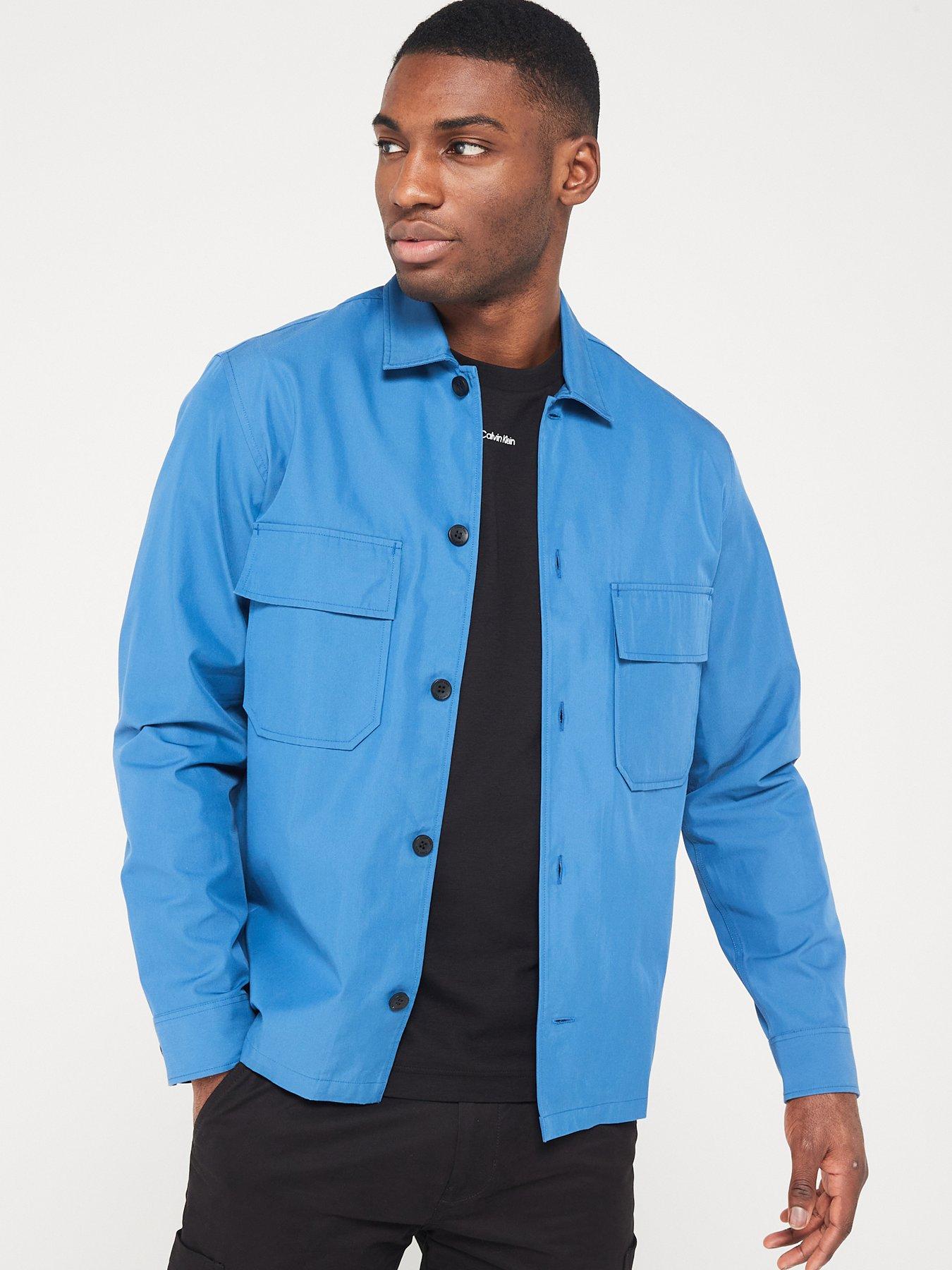 Calvin Klein Cotton Nylon Overshirt Blue Very Ireland