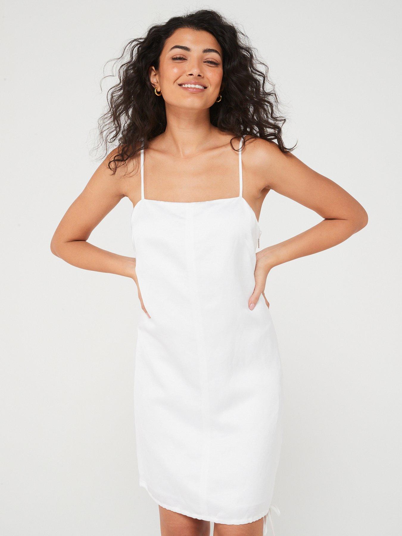 Womens white hot sale slip dress