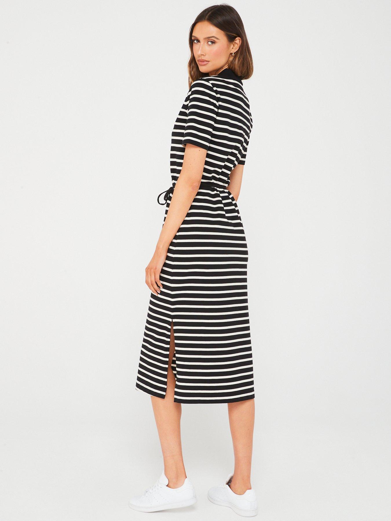 tommy-hilfiger-striped-polo-midi-dress-blackstillFront