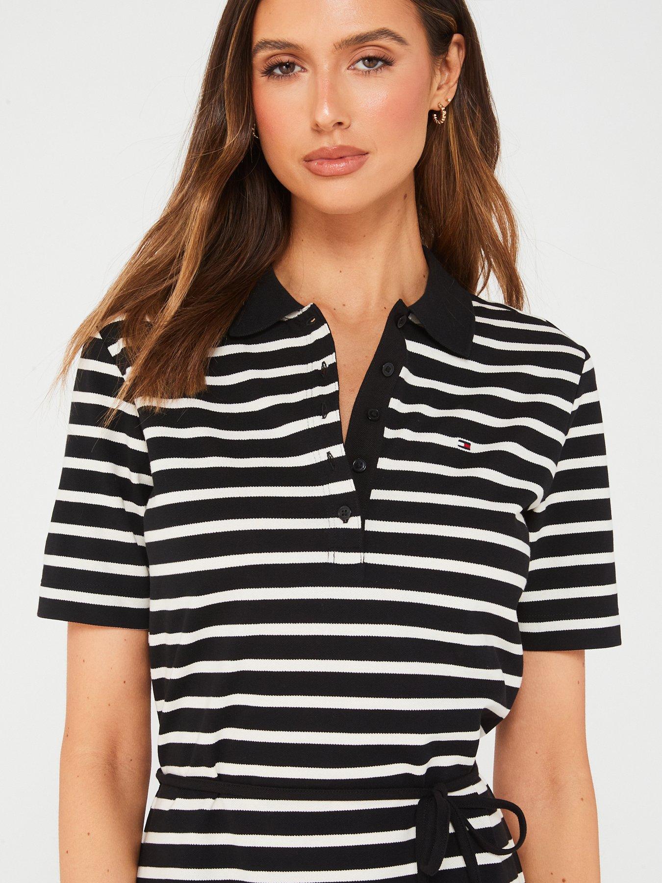 tommy-hilfiger-striped-polo-midi-dress-blackoutfit