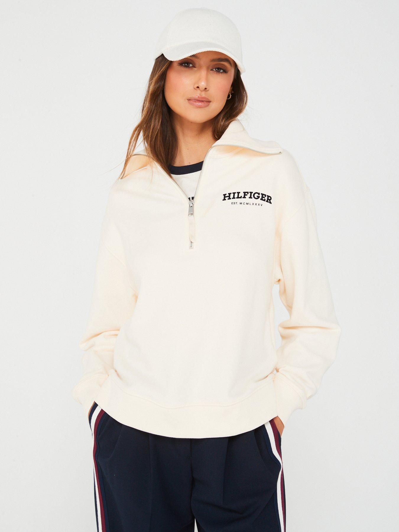 tommy-hilfiger-monotype-logo-half-zip-sweatshirt-beige