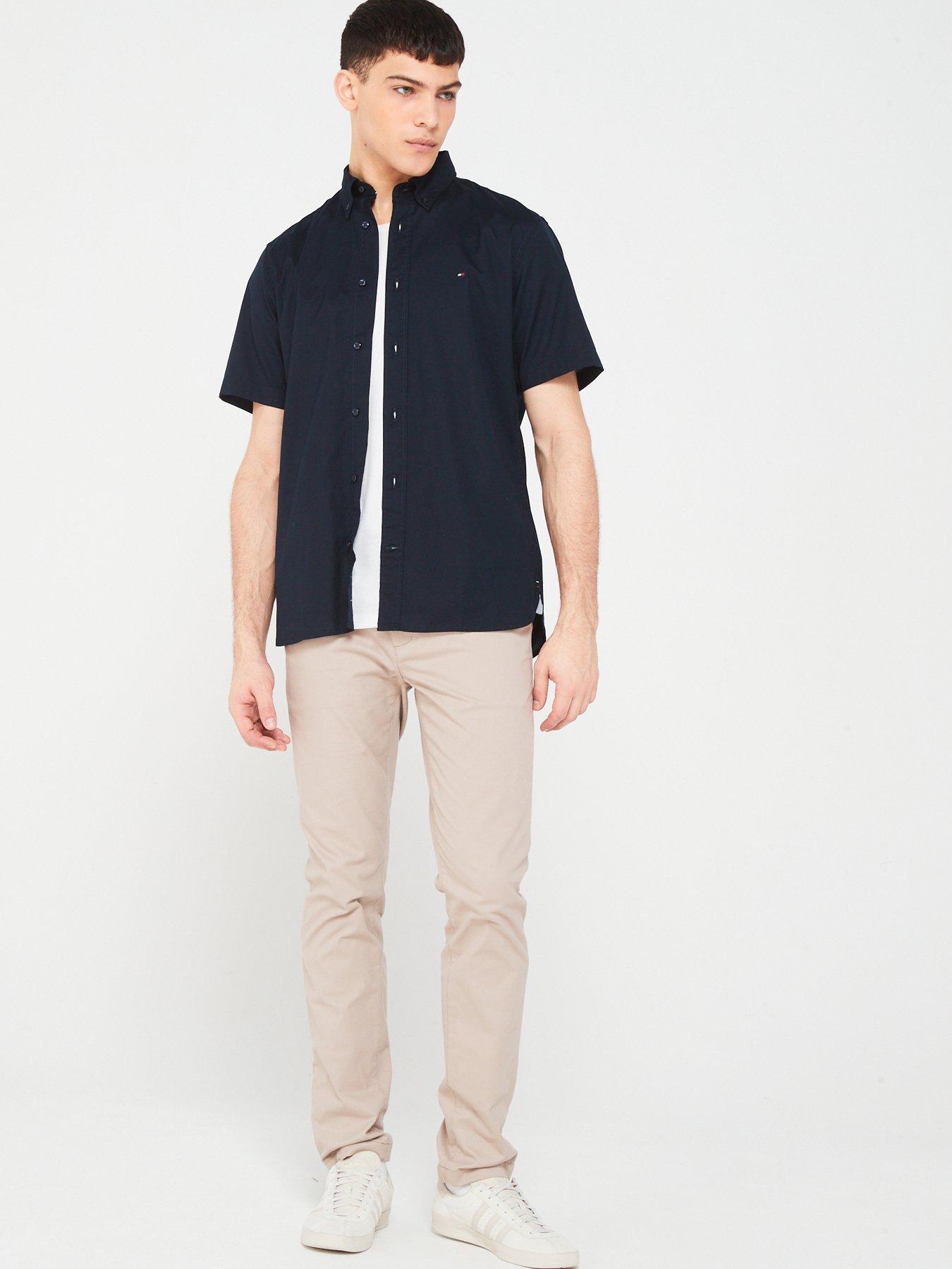 tommy-hilfiger-flex-poplin-regular-fit-short-sleeve-shirt-navyback