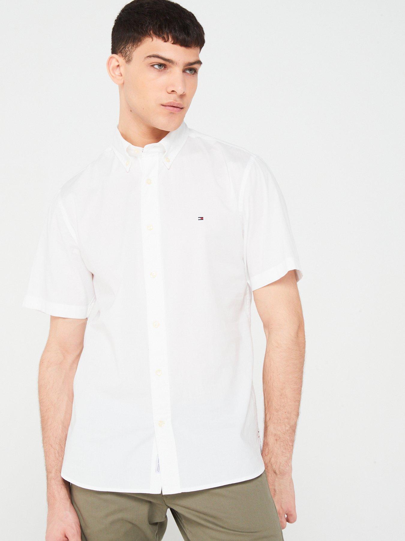 tommy-hilfiger-flex-poplin-regular-fit-short-sleeve-shirt-whitefront