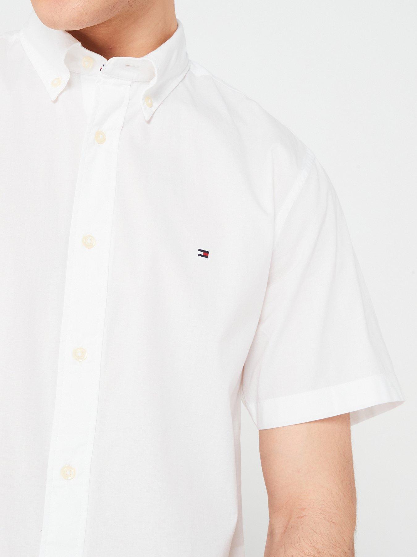 tommy-hilfiger-flex-poplin-regular-fit-short-sleeve-shirt-whiteoutfit