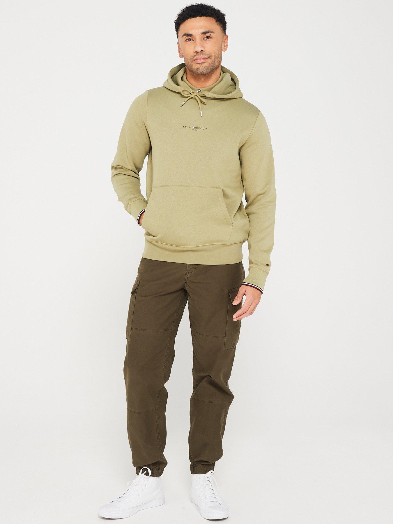 Tommy hilfiger best sale logo hoodie khaki