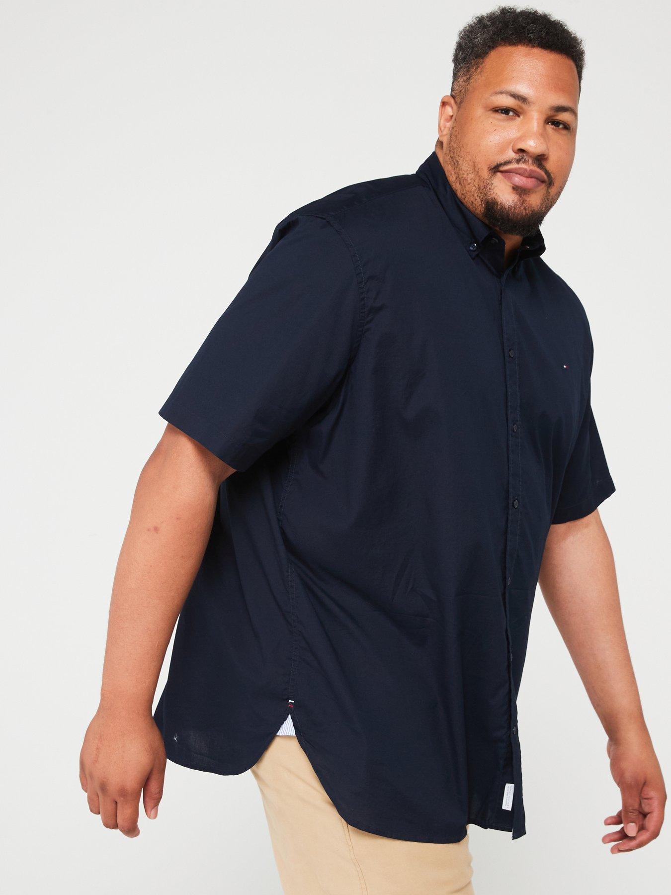 tommy-hilfiger-tommy-hilfiger-big-amp-tall-flex-poplin-regular-fit-shirt-navy