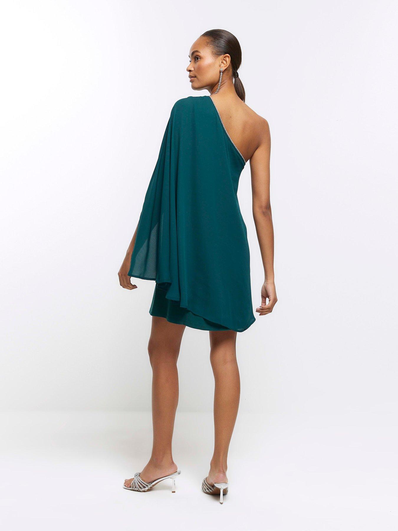 river-island-chiffon-jersey-mini-dress-dark-greenstillFront