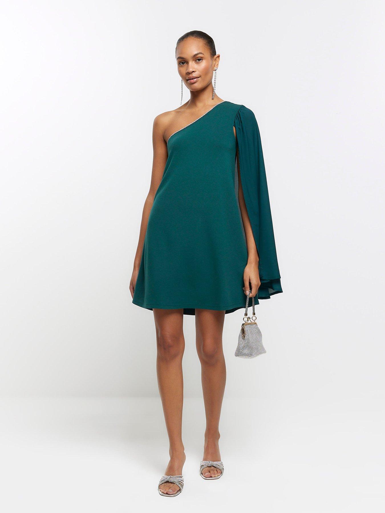 river-island-chiffon-jersey-mini-dress-dark-greenback