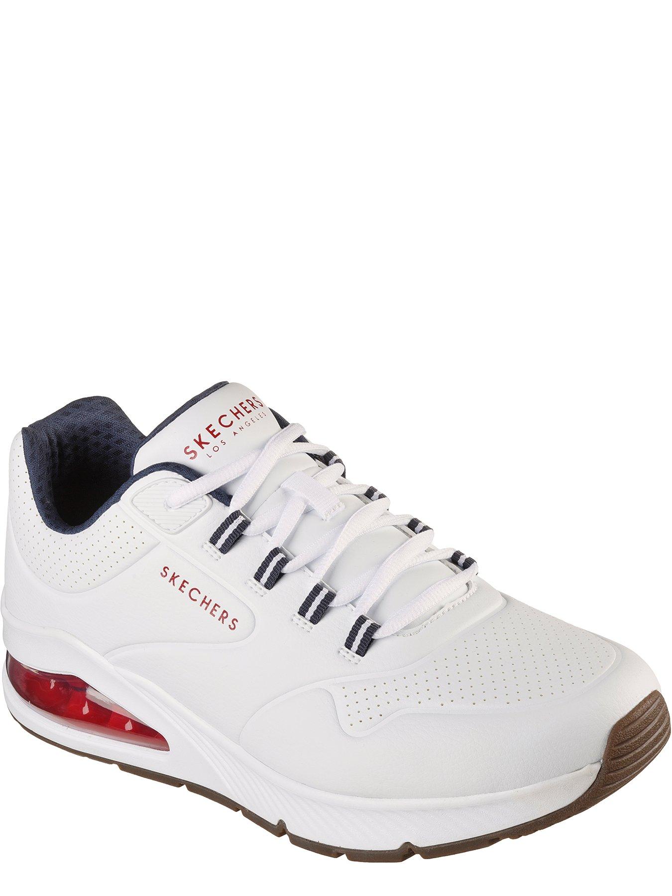 Skechers mens trainers white sales