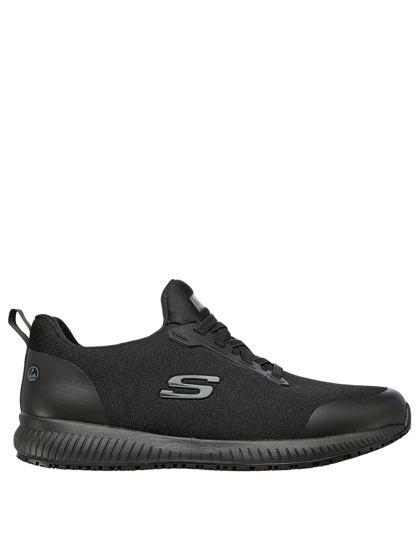 undefined Skechers Squad Slip Resistant Work Slip On Trainers - Black