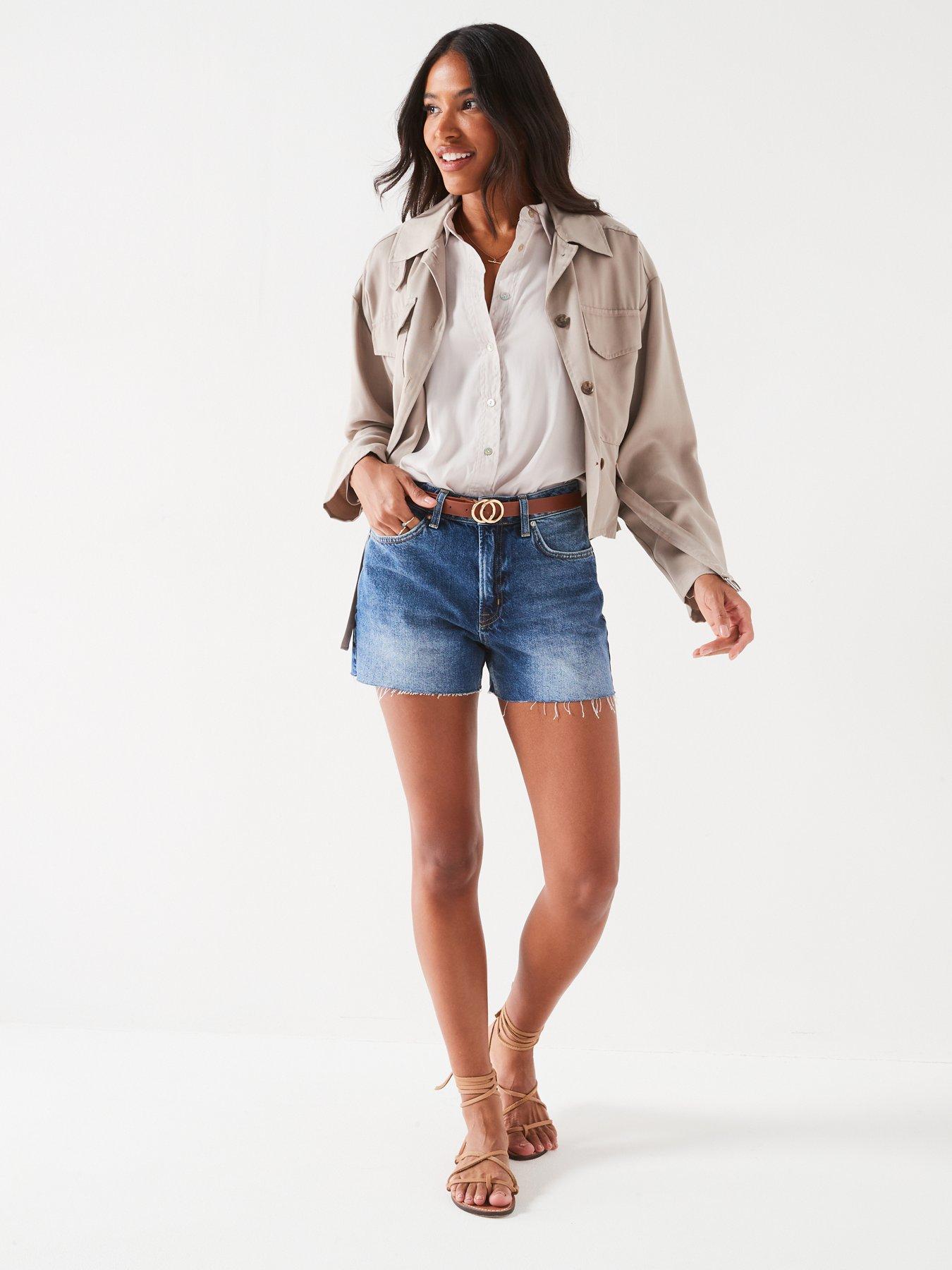 v-by-very-mom-distressed-raw-hem-shorts-mid-washback